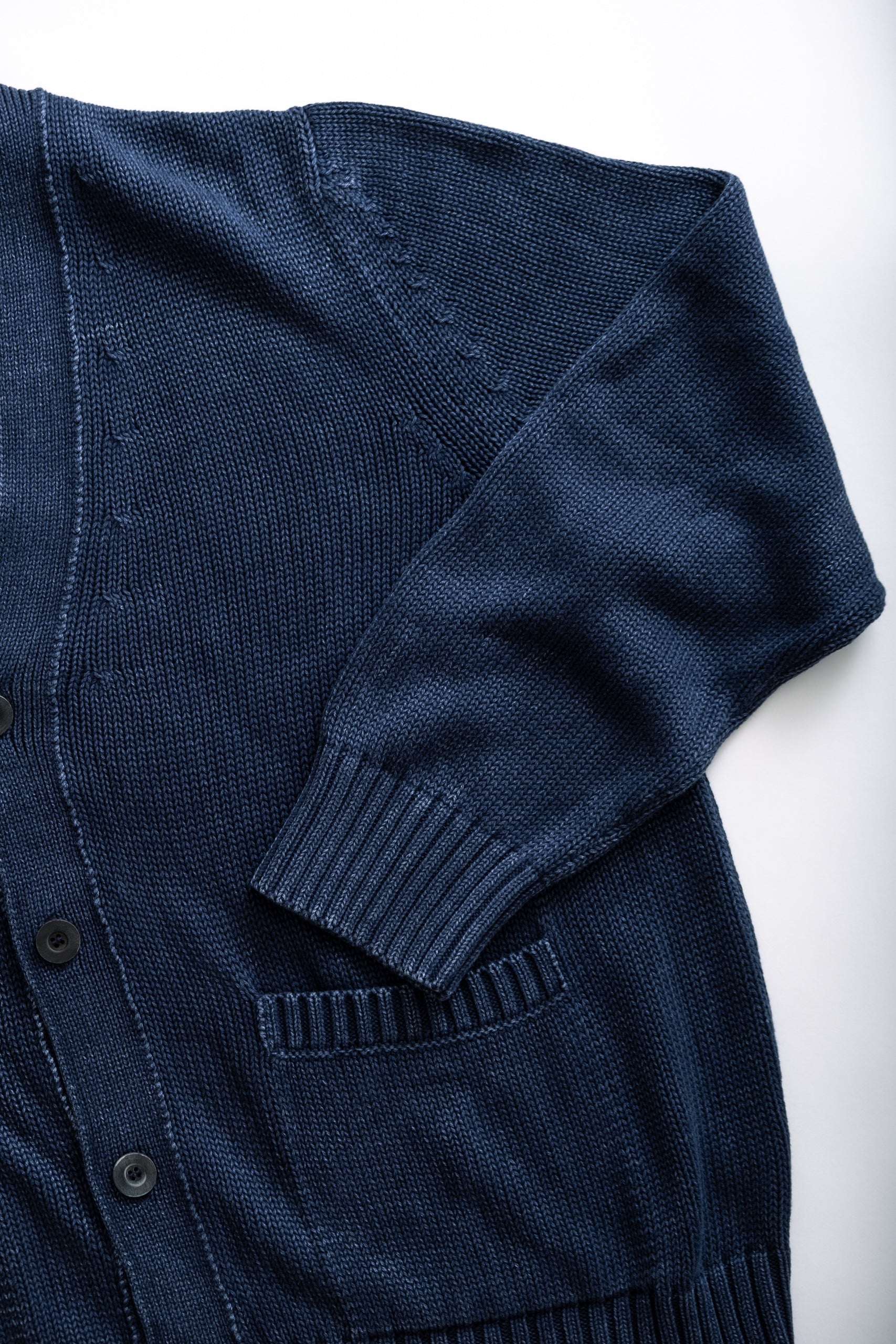 ACID WASH CARDIGAN - MIDNIGHT