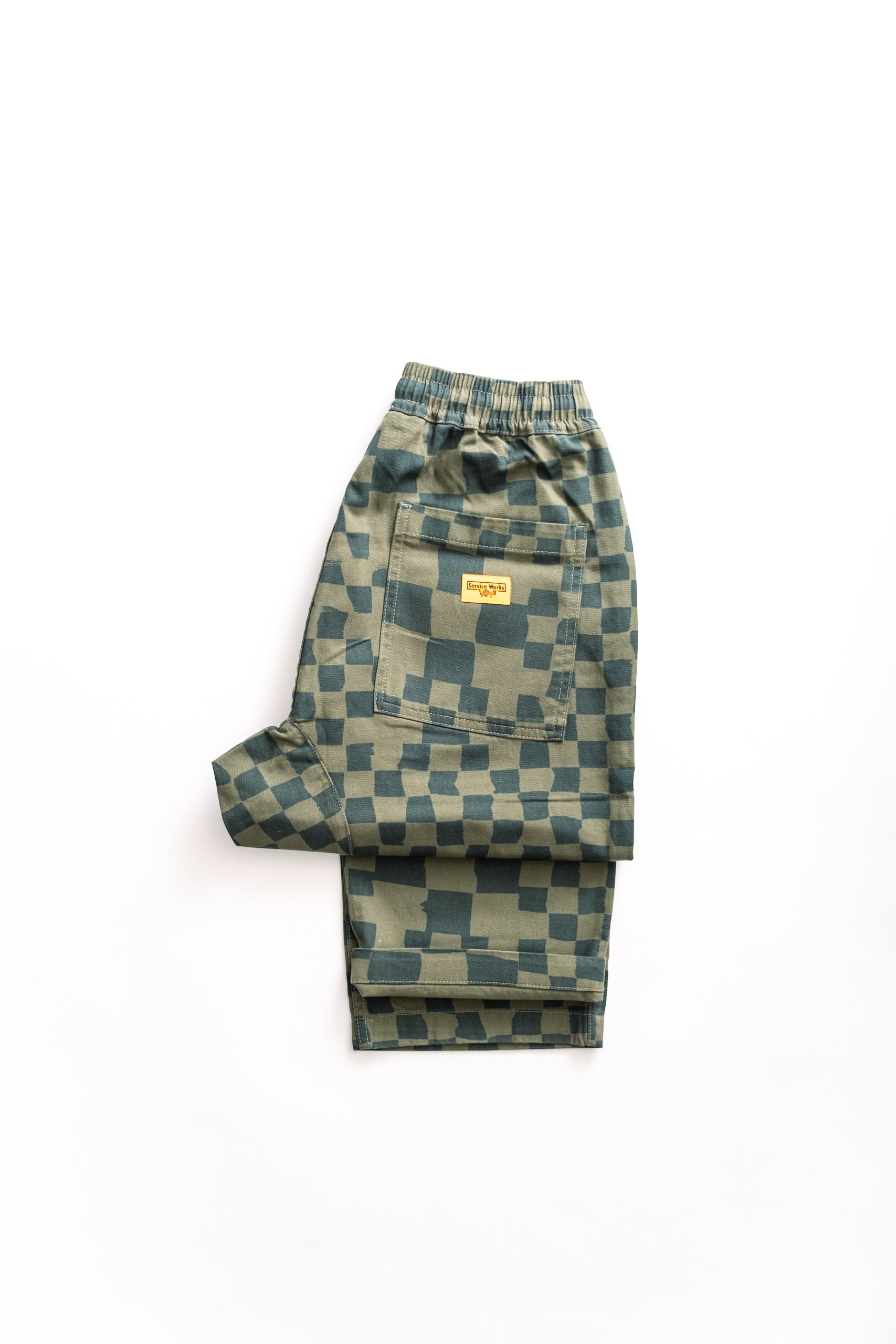 CHEF PANT - OLIVE CHECKER
