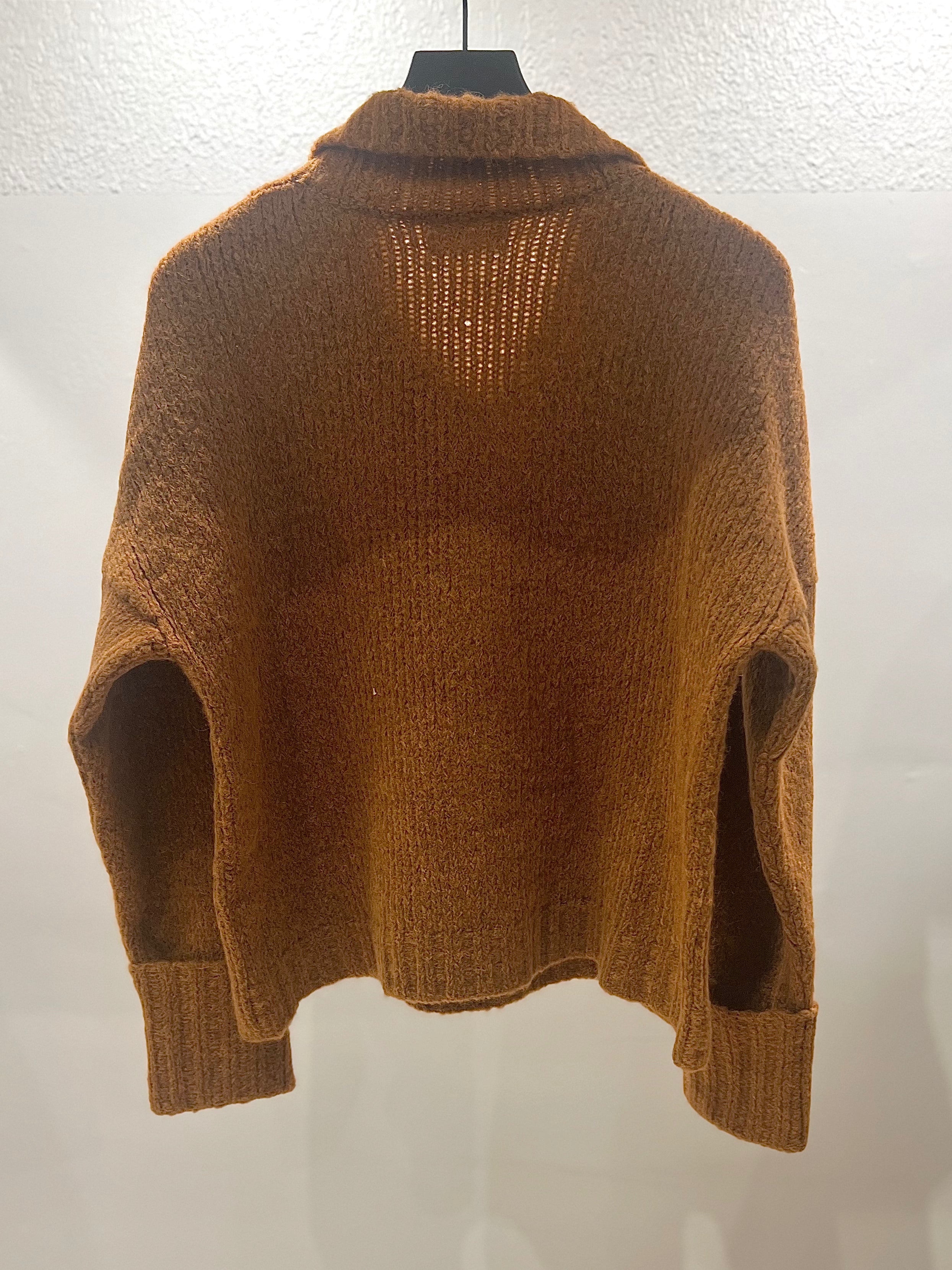 STAND COLLAR JUMPER - HONEY