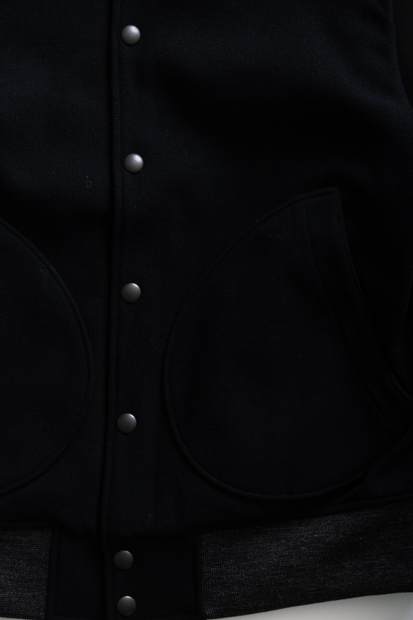 MELTON AWARD JACKET - BLACK