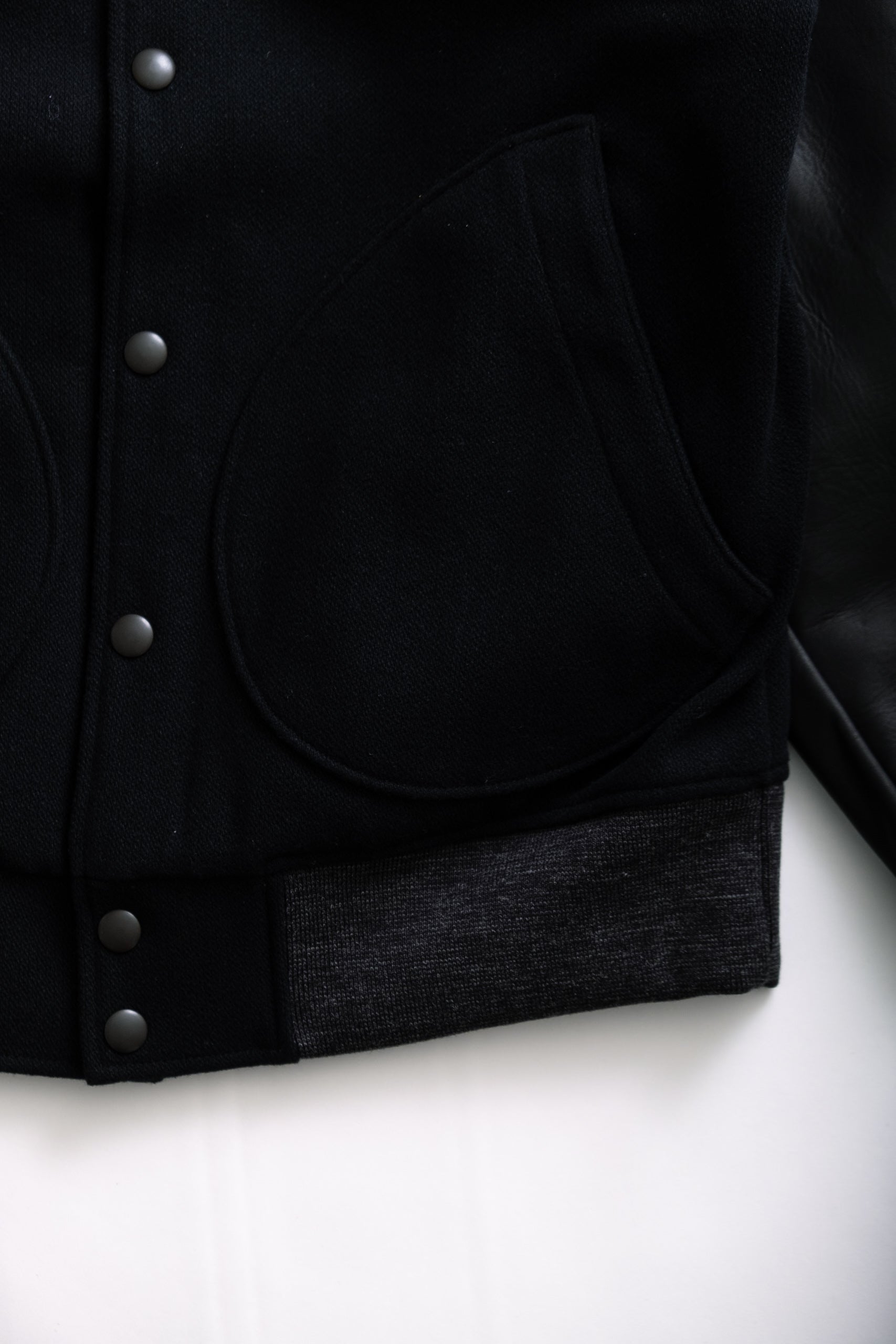 MELTON AWARD JACKET - BLACK