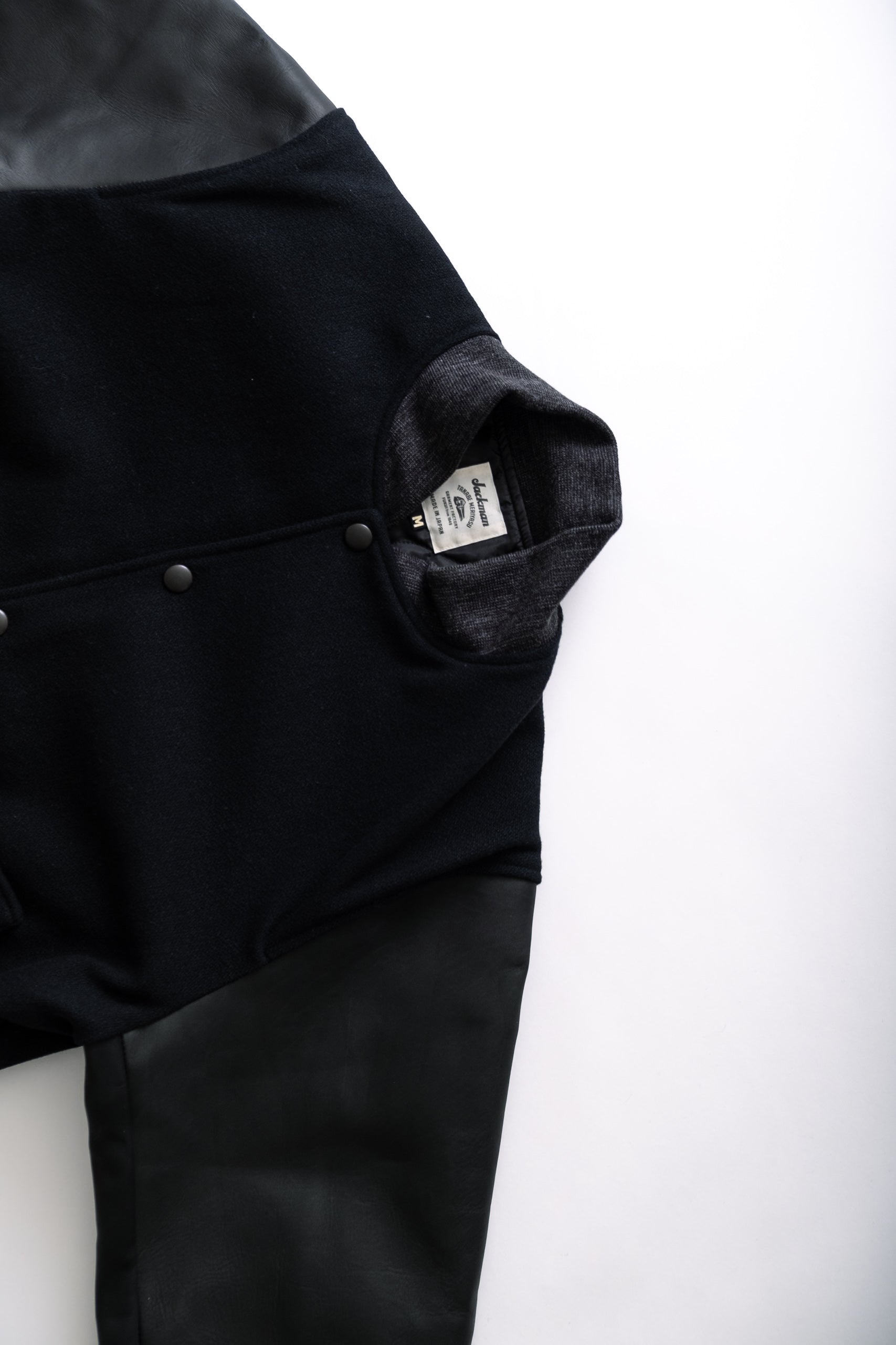 MELTON AWARD JACKET - BLACK