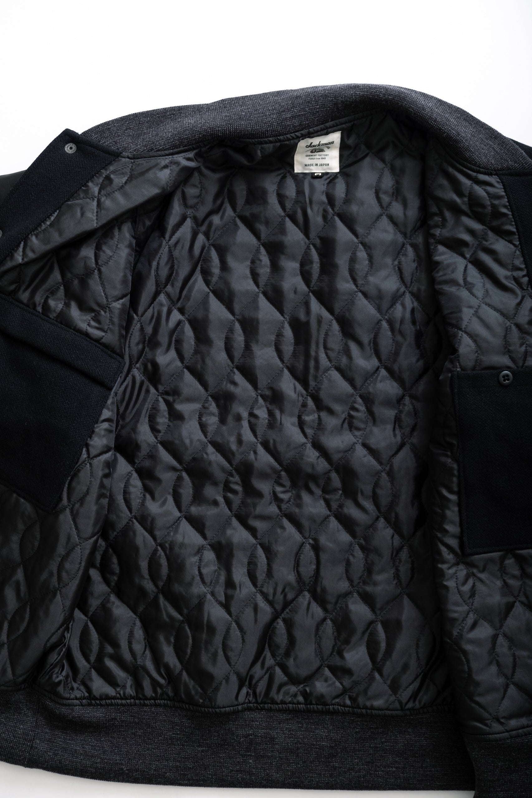 MELTON AWARD JACKET - BLACK