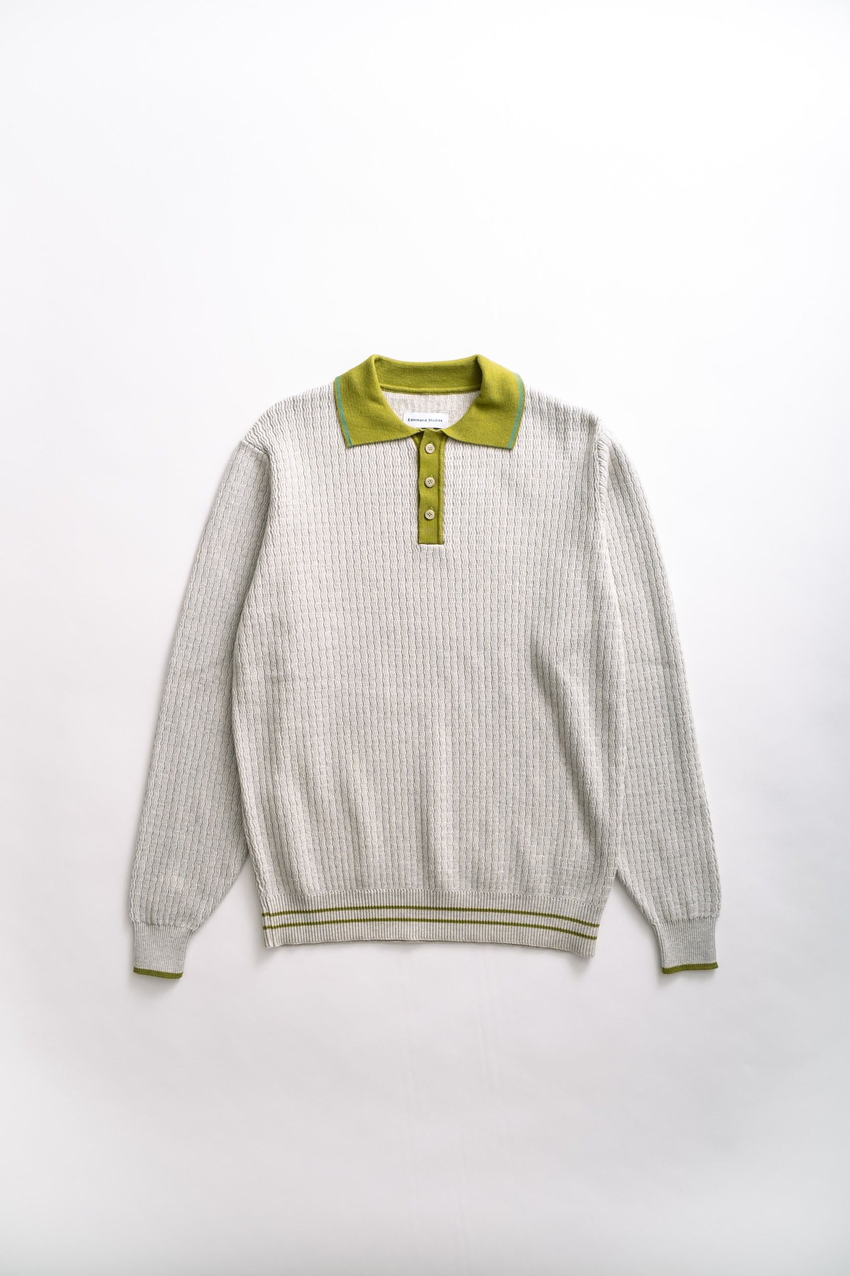 KNITTED POLO - GREY MELANGE