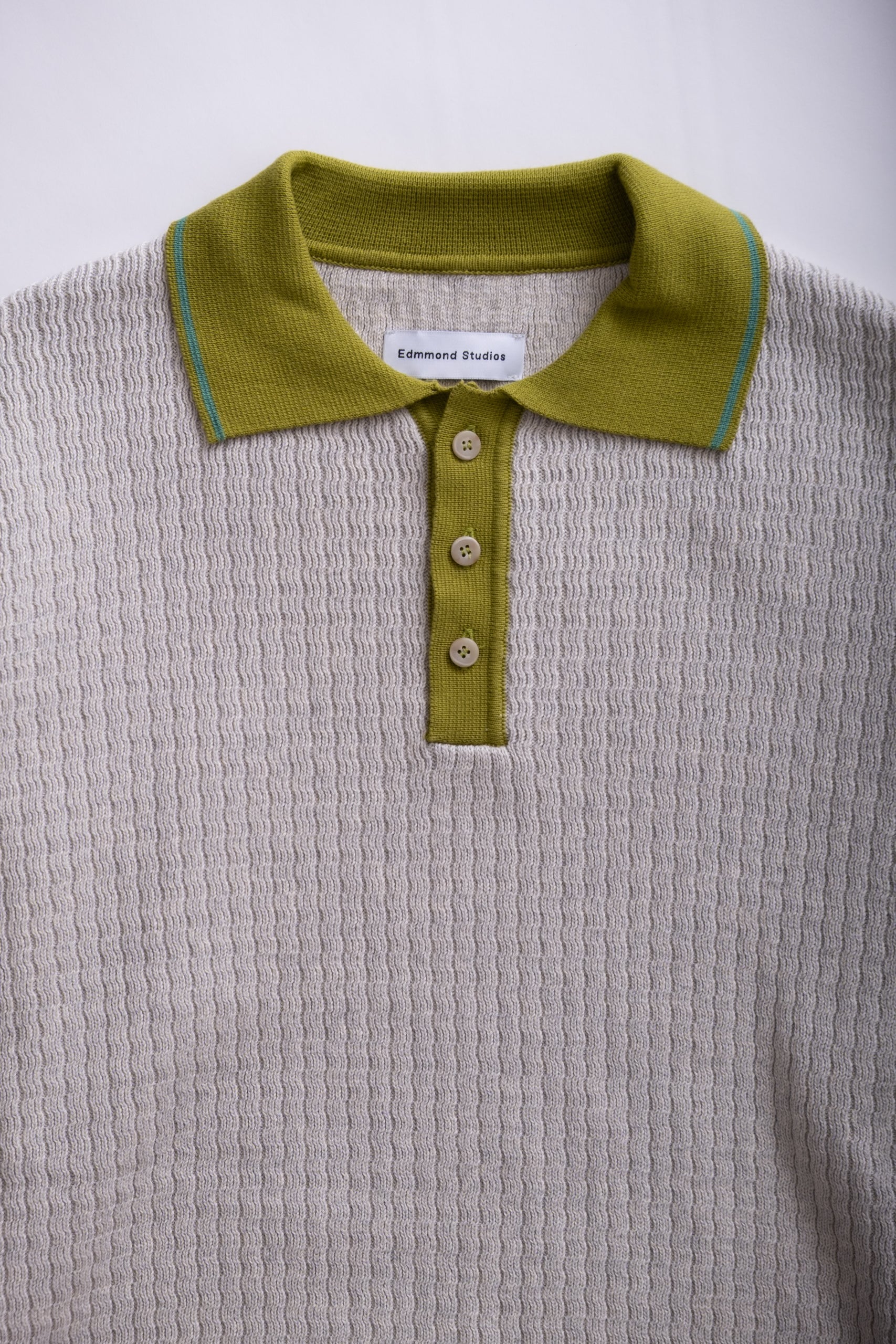 KNITTED POLO - GREY MELANGE