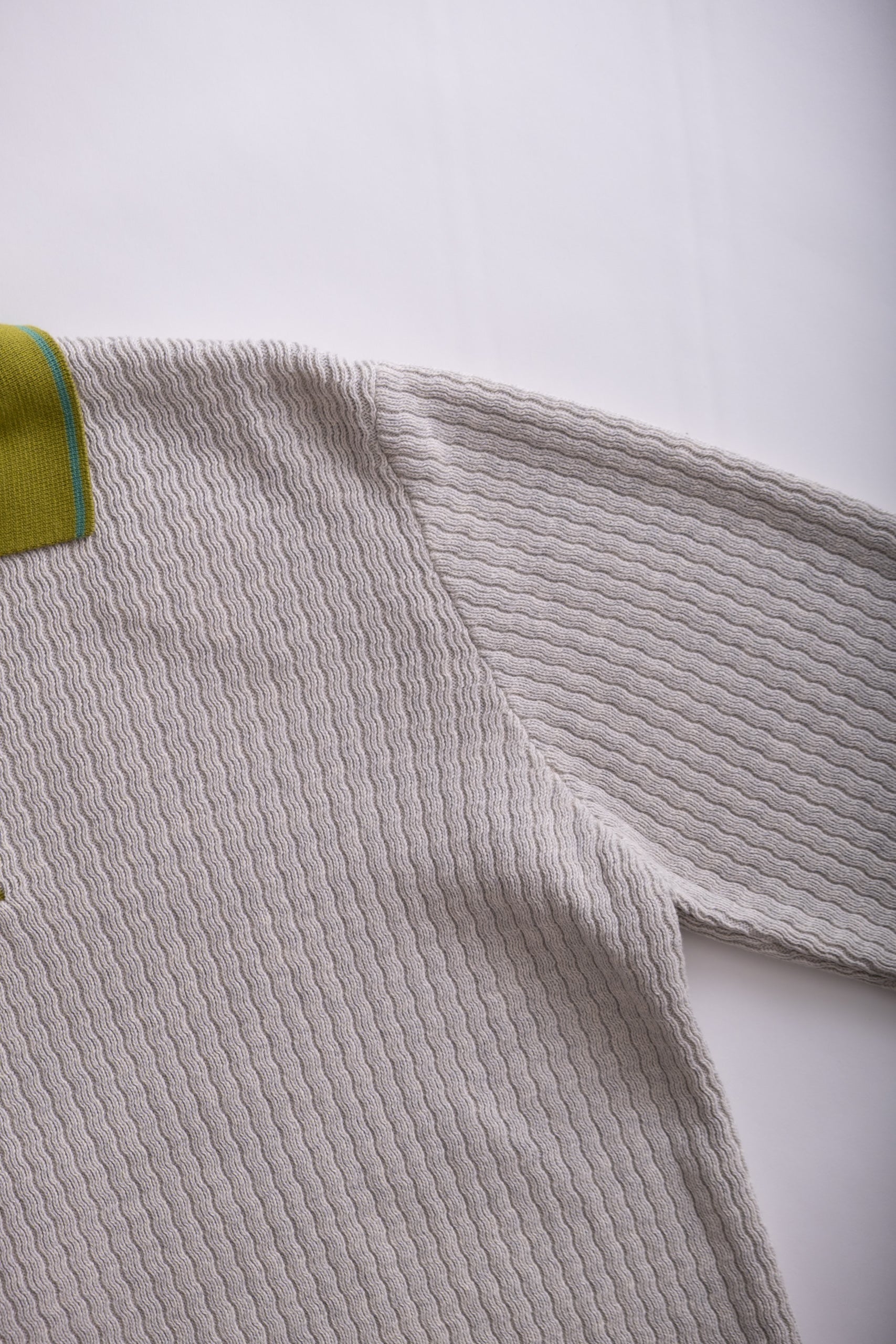 KNITTED POLO - GREY MELANGE