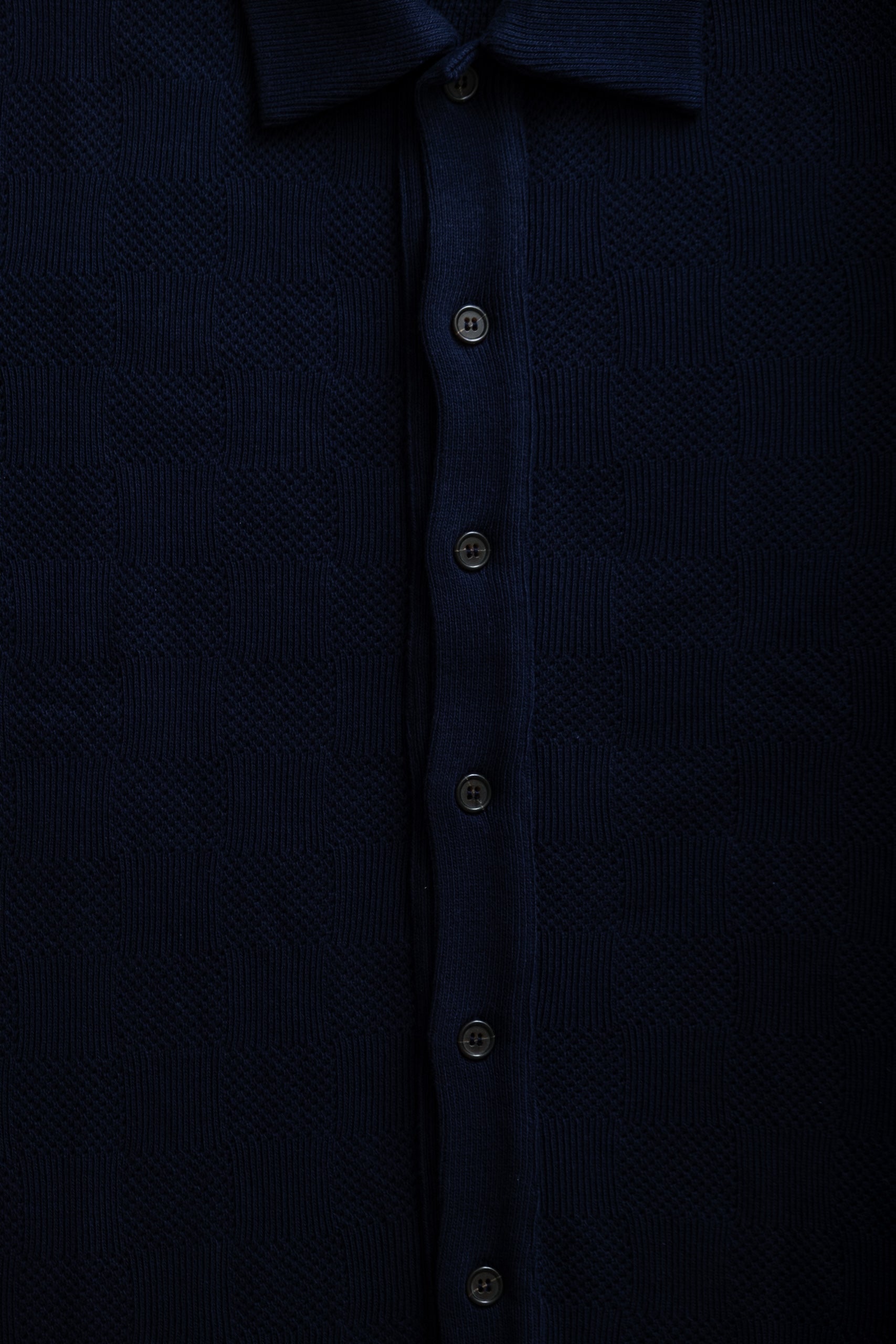 BUTTON THROUGH POLO - NAVY