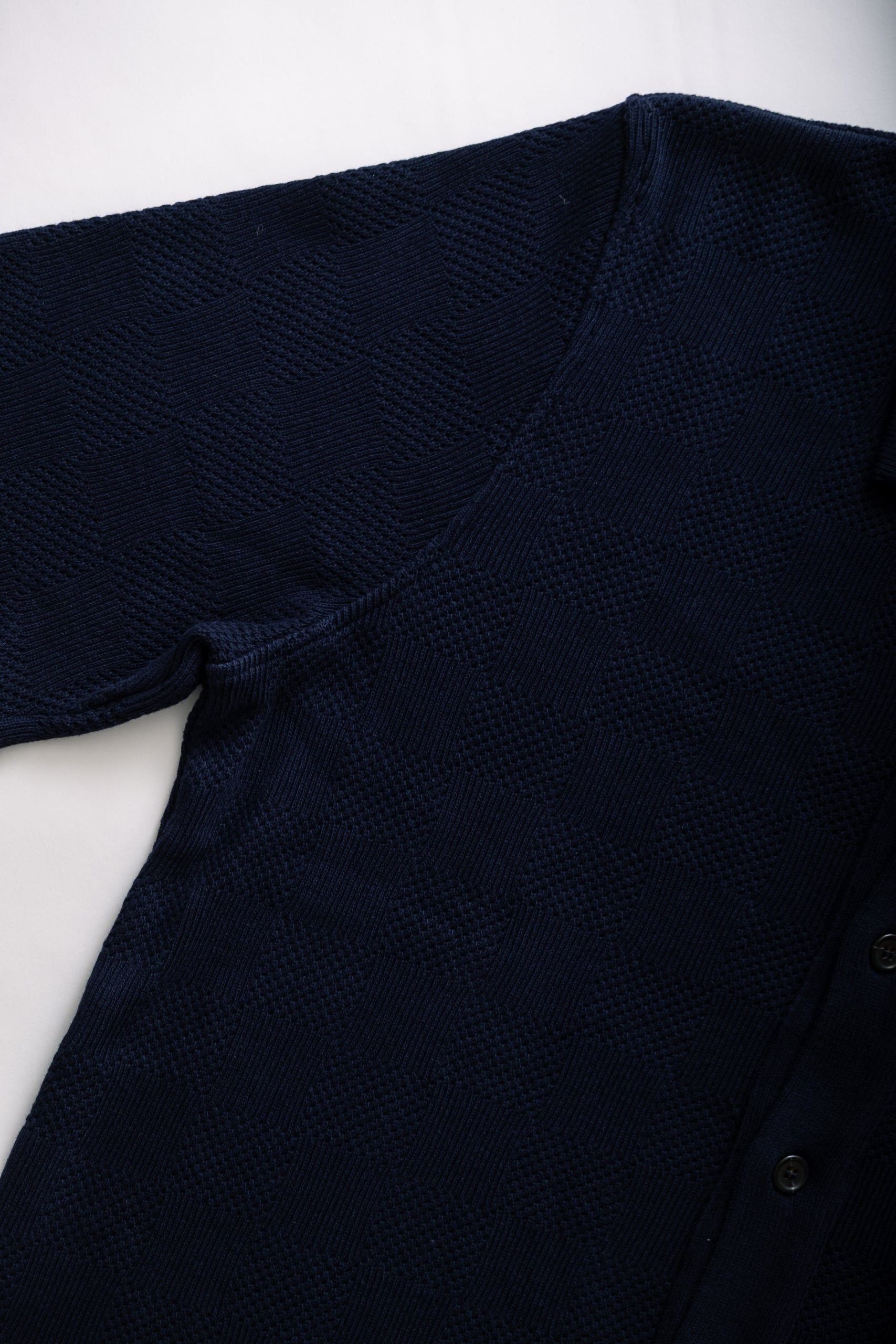 BUTTON THROUGH POLO - NAVY