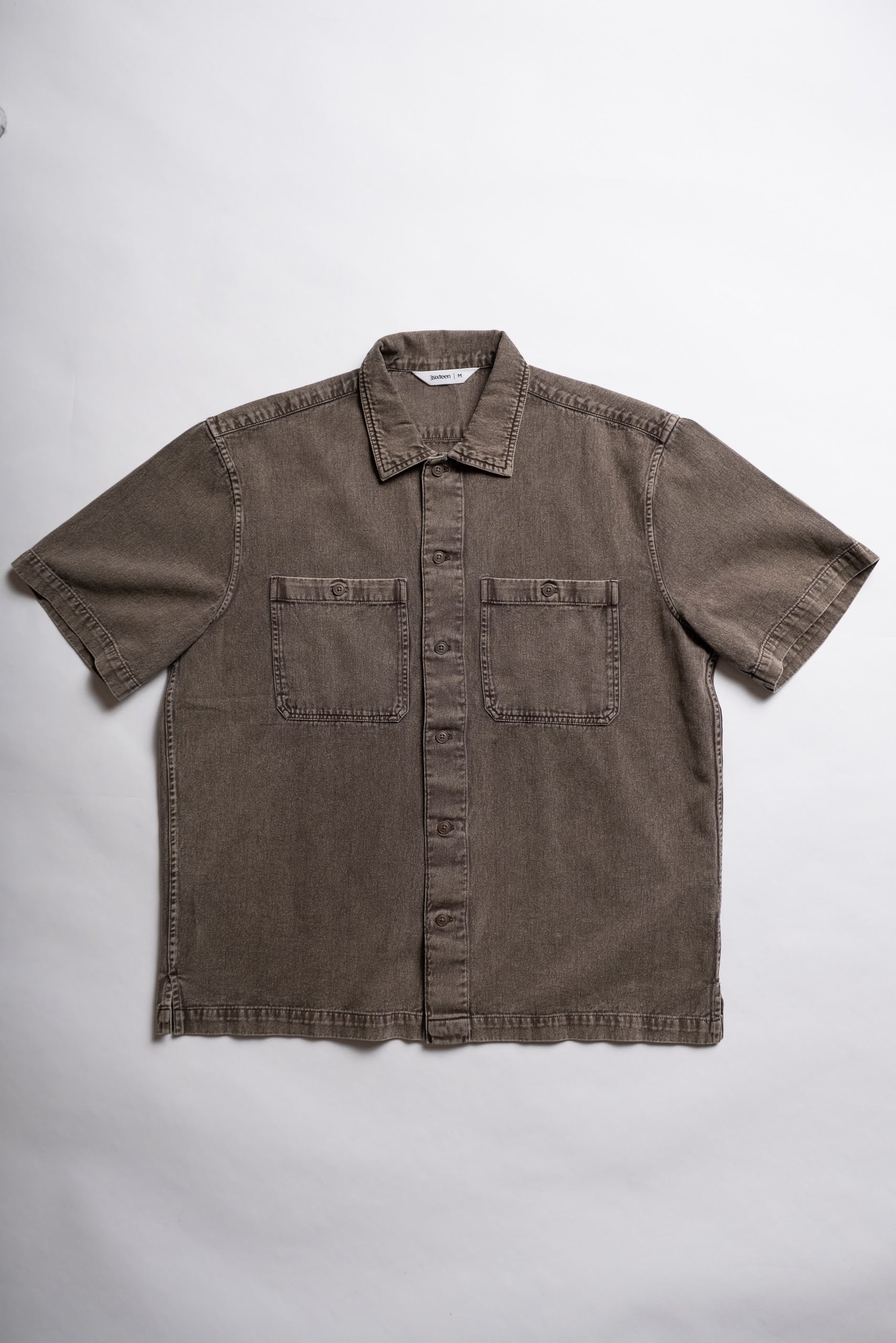 SHORT SLEEVE WORKSHIRT - UMBER STONEWASH