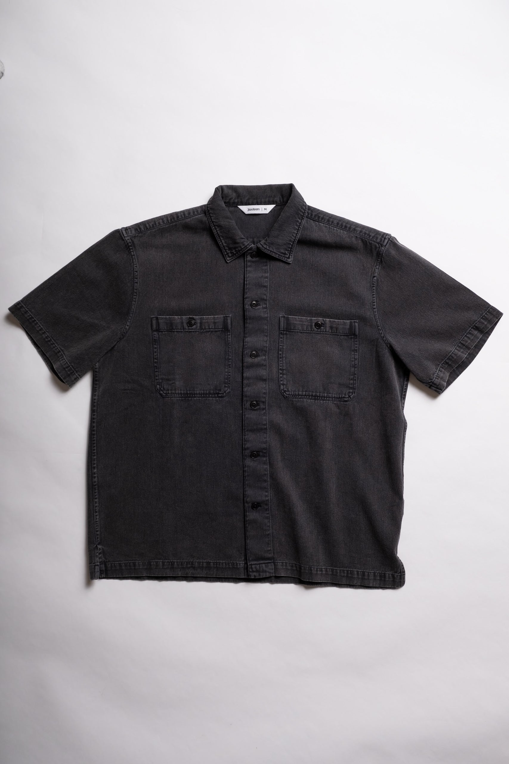 SHORT SLEEVE WORKSHIRT - BLACK STONEWASH