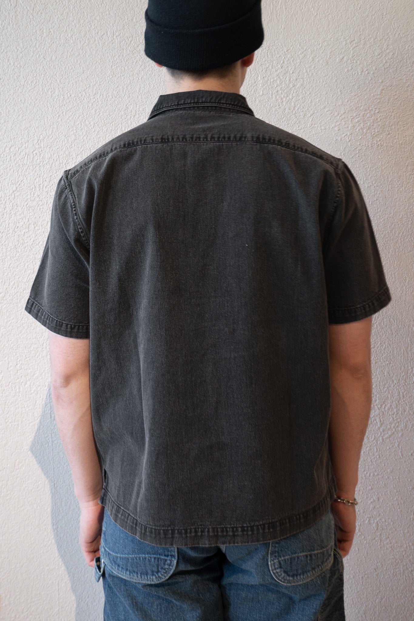 SHORT SLEEVE WORKSHIRT - BLACK STONEWASH