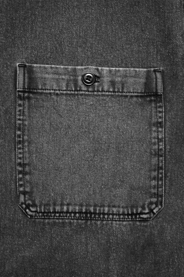 SHORT SLEEVE WORKSHIRT - BLACK STONEWASH