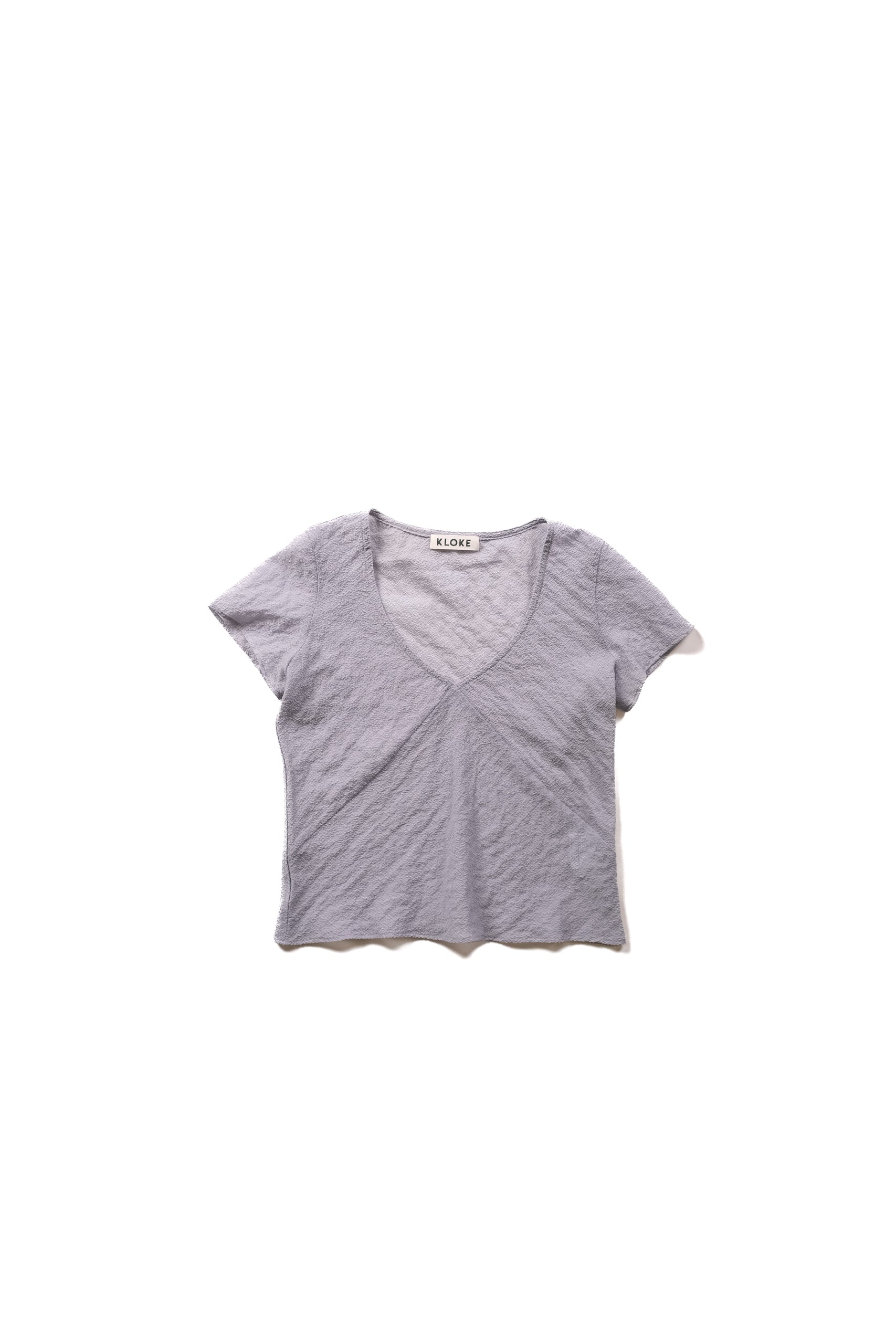 CENTERED V NECK - PALE BLUE