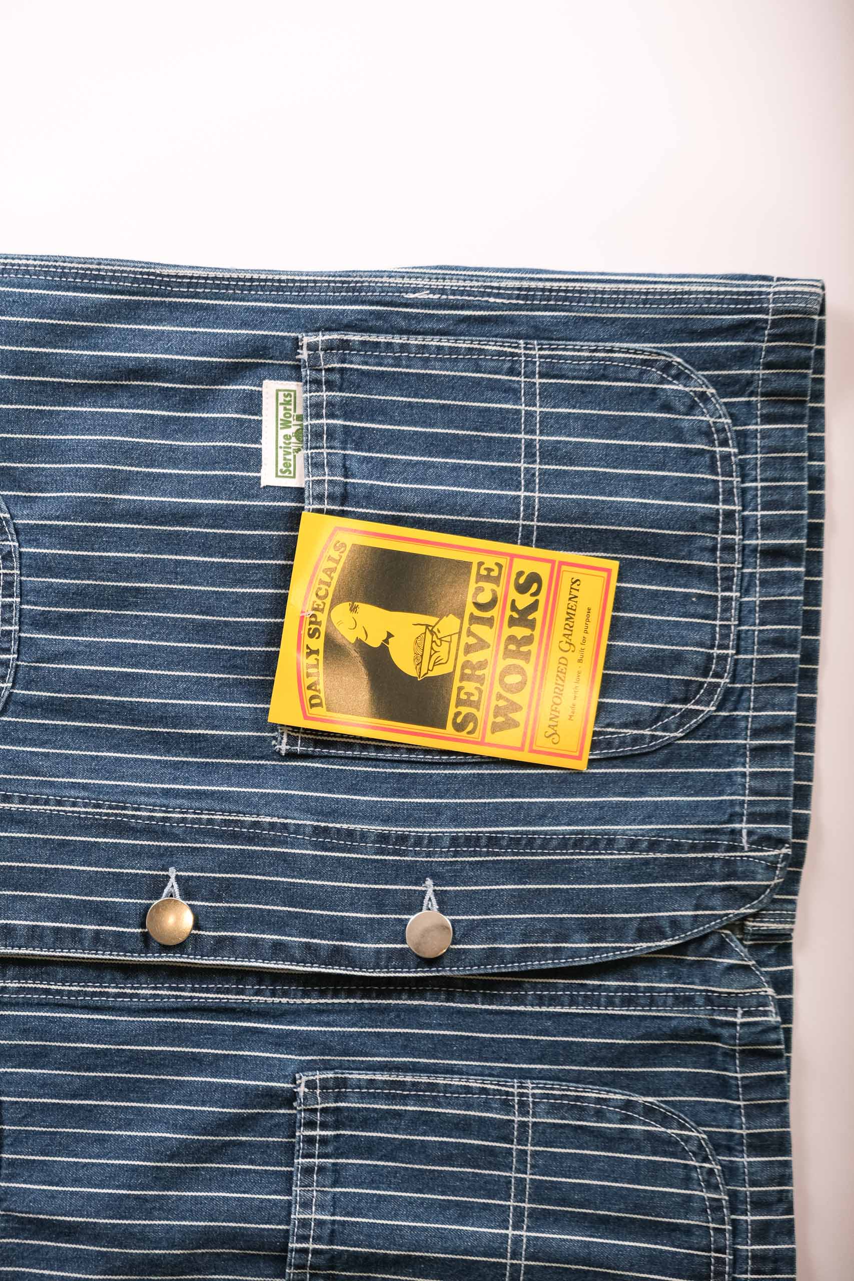 PINSTIPE DENIM COVERALL- INDIGO