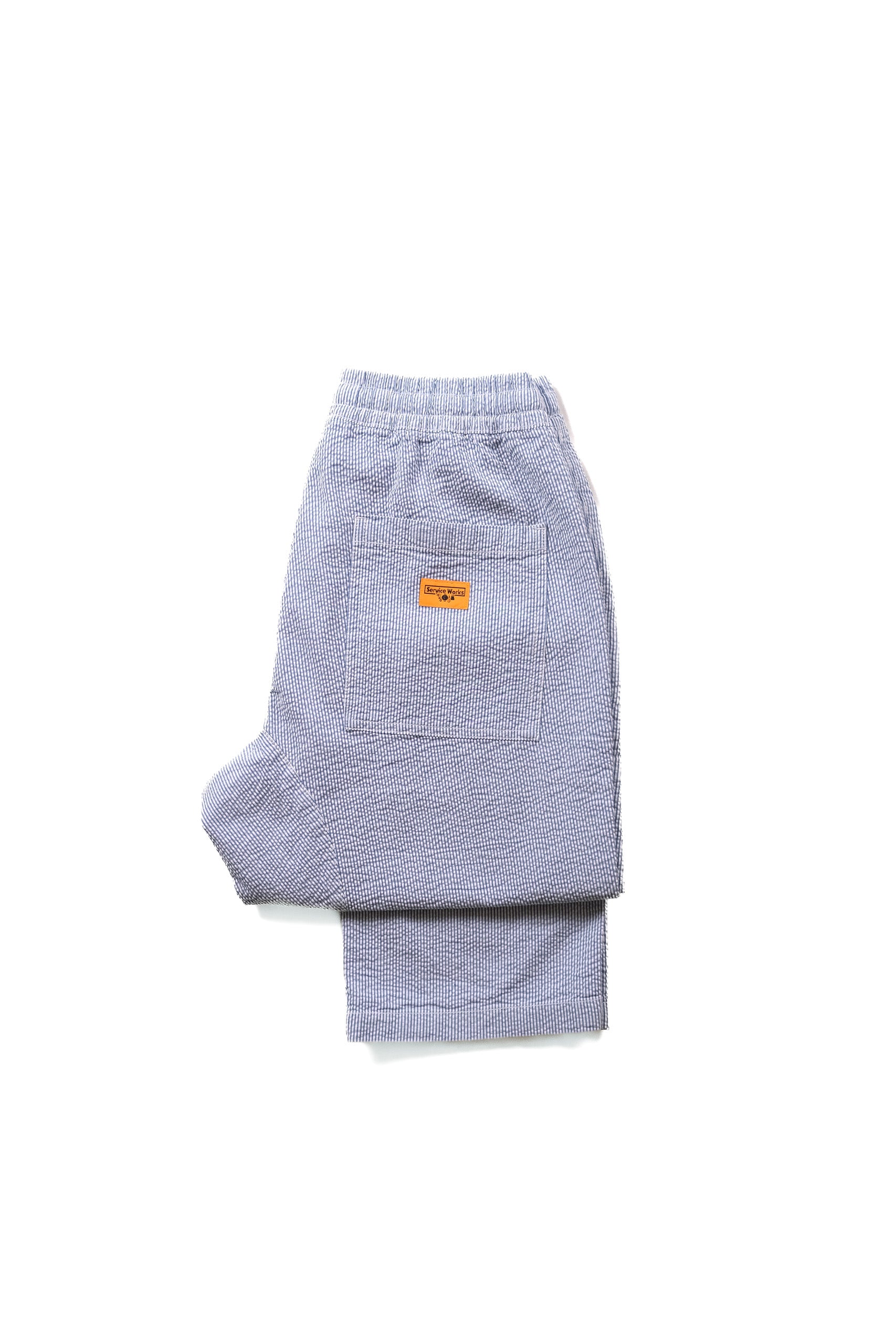 SEERSUCKER CHEF PANT - NAVY STRIPE