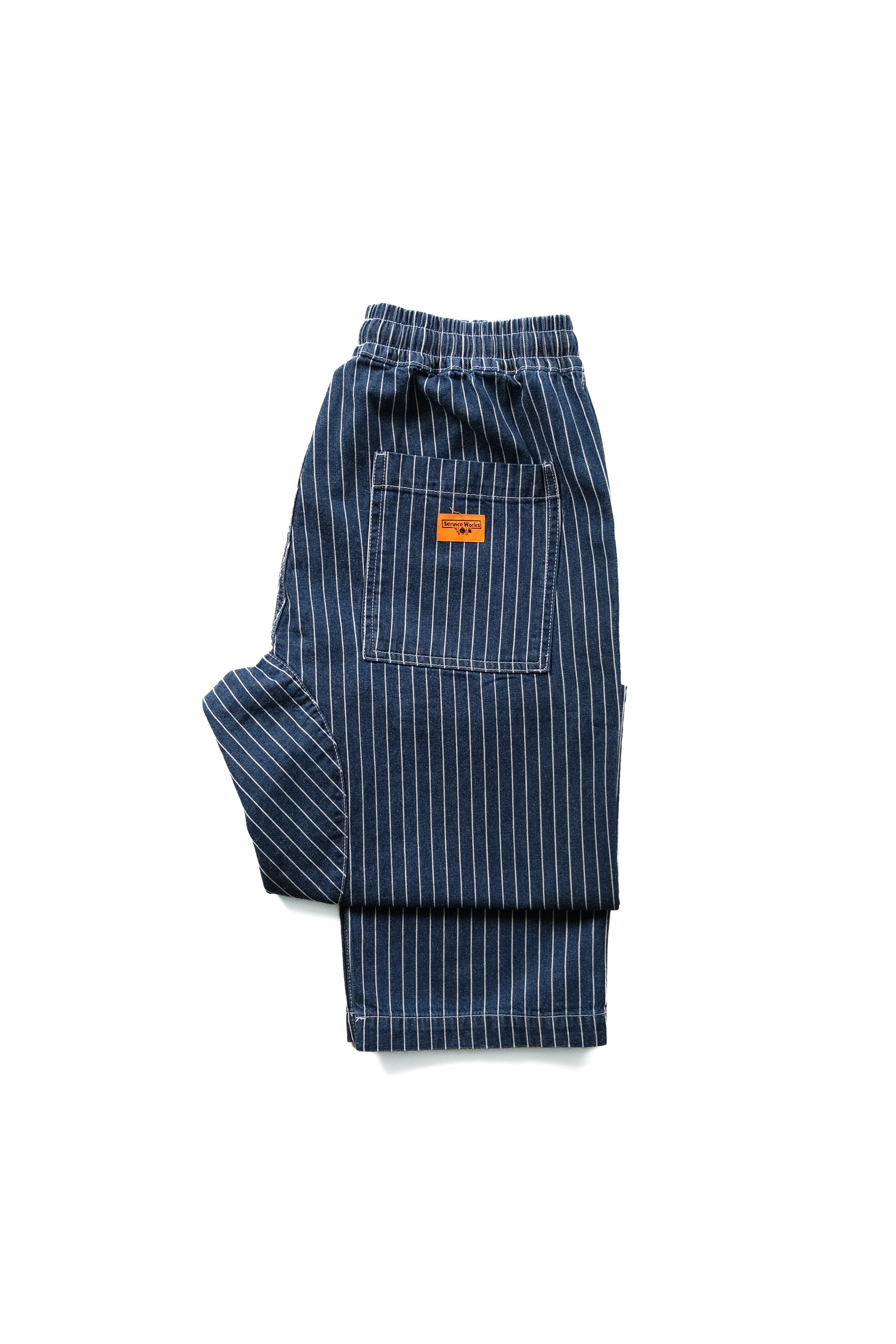 STRIPE DENIM CHEF PANT - INDIGO
