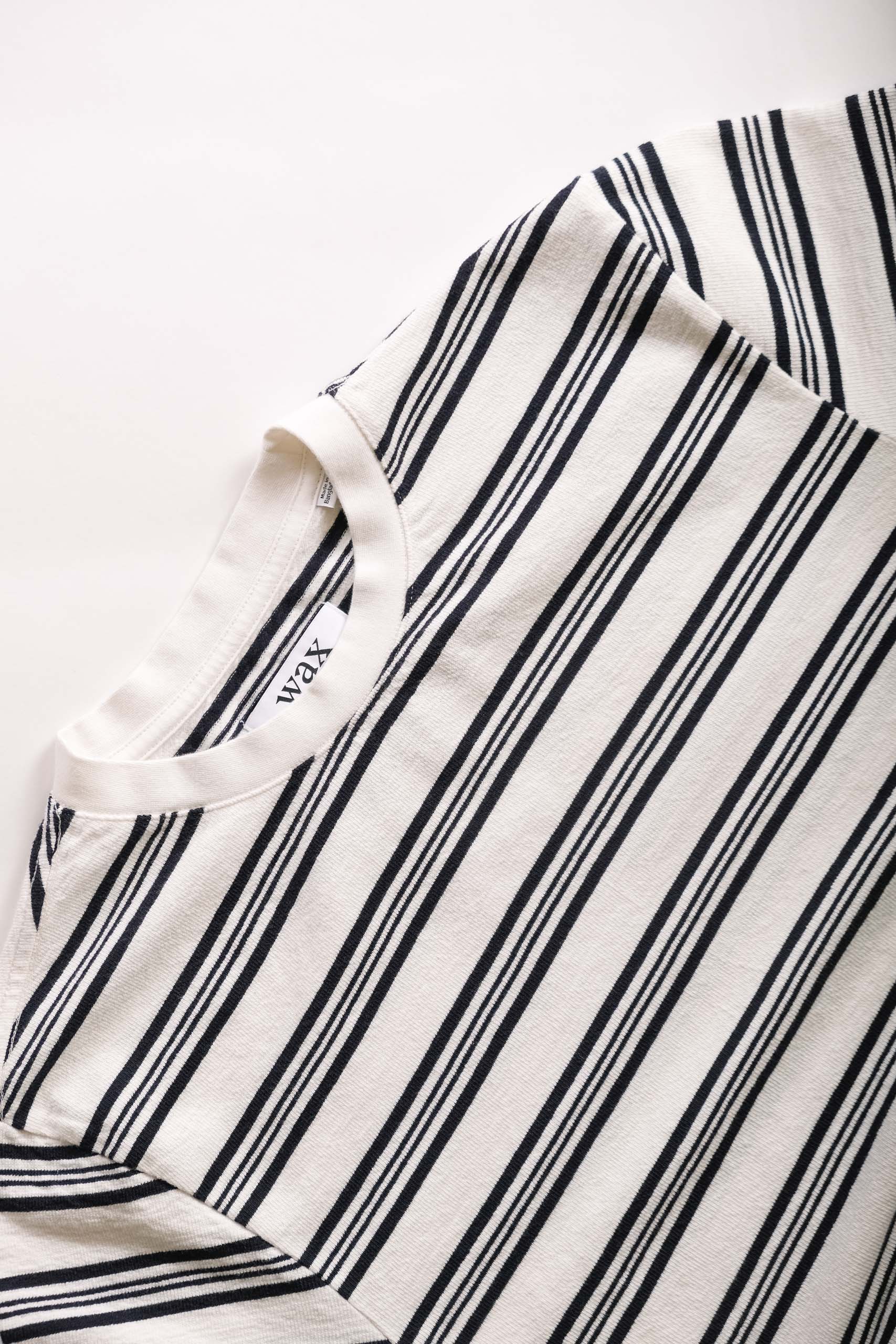 DEAN STRIPE TEE - ECRU/NAVY