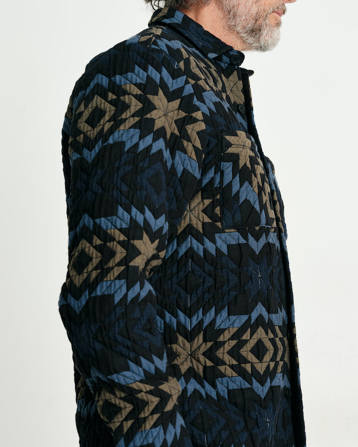 WHITING OVERSHIRT MAZE - BLACK/NAVY