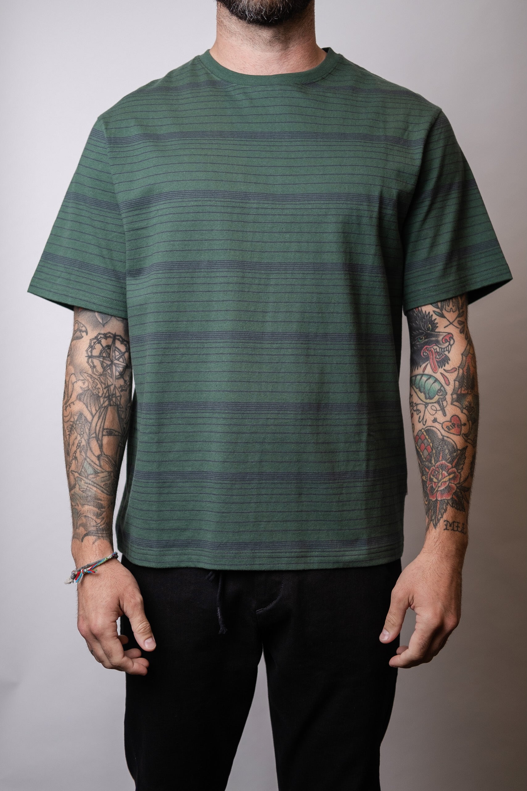 DEAN SS TEE - GRN/NVY
