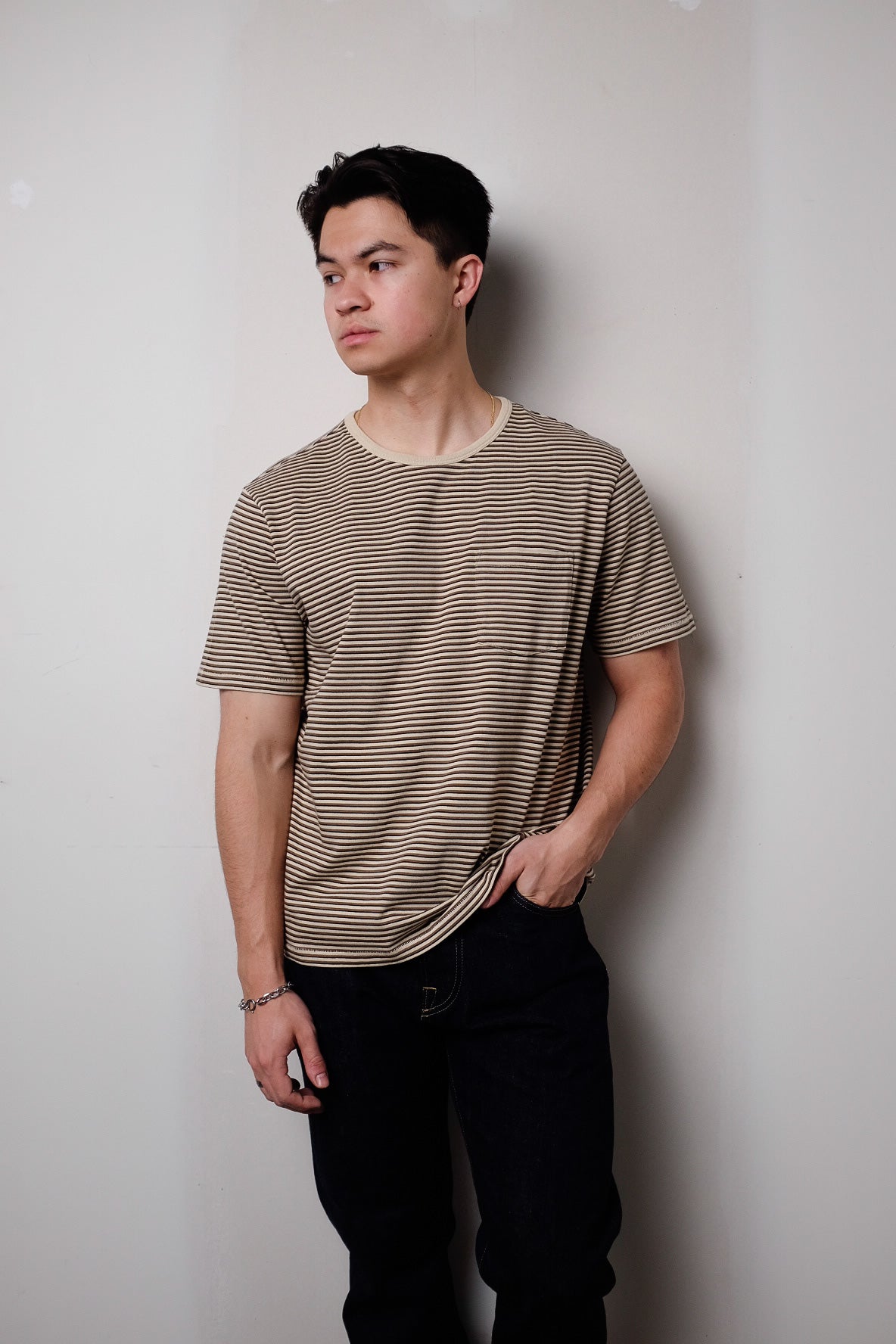 NATURAL STRIPE T-SHIRT