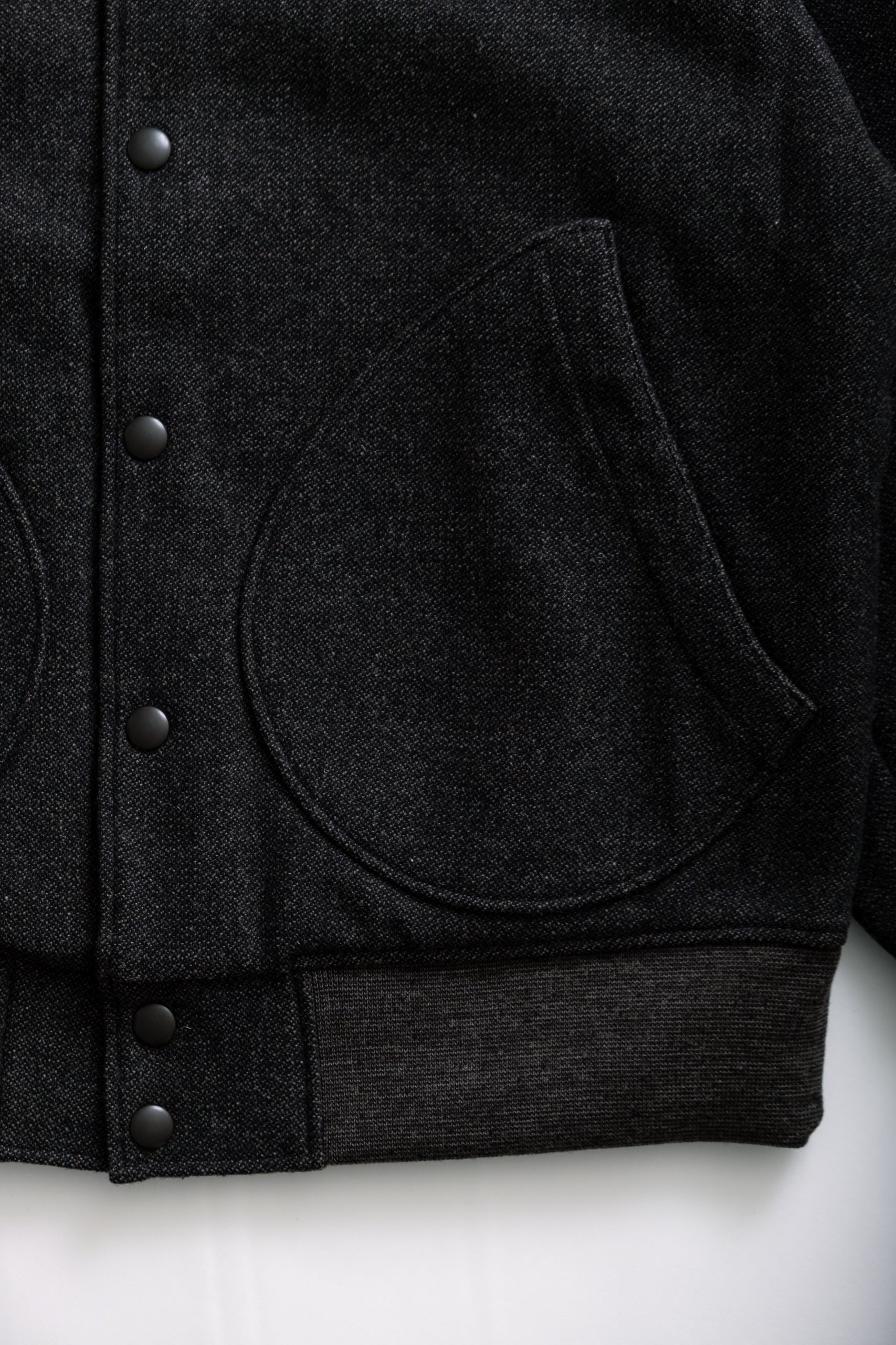 MELTON AWARD JACKET - BLACK MIX