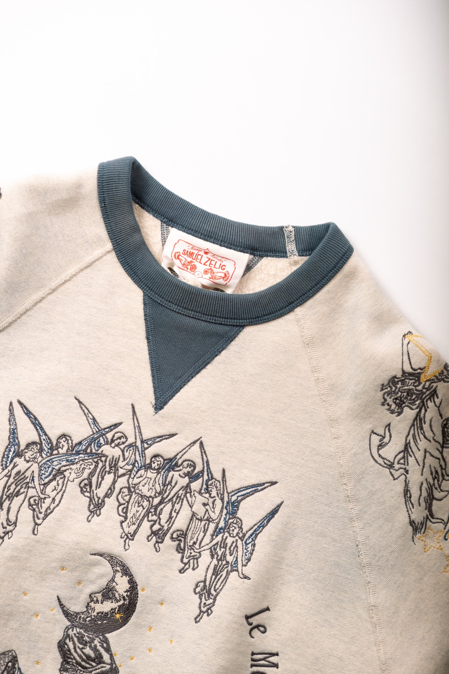 LA LUNA CREW - TEAL/OATMEAL