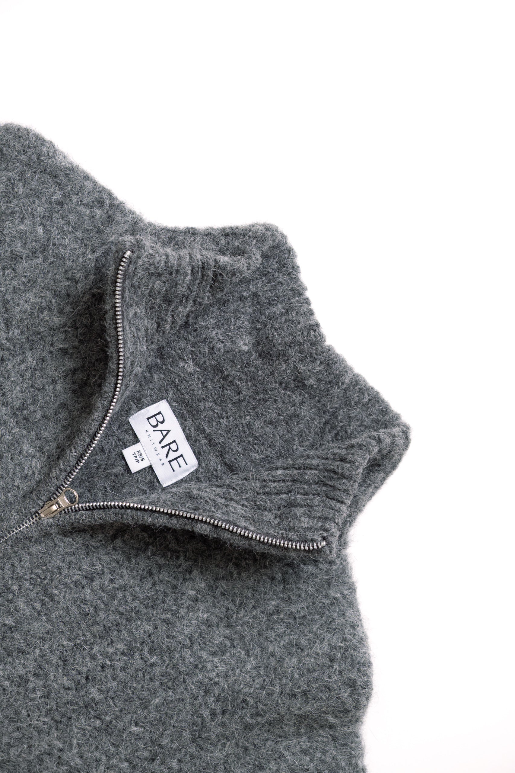 ALPACA RIB ZIP - STONE