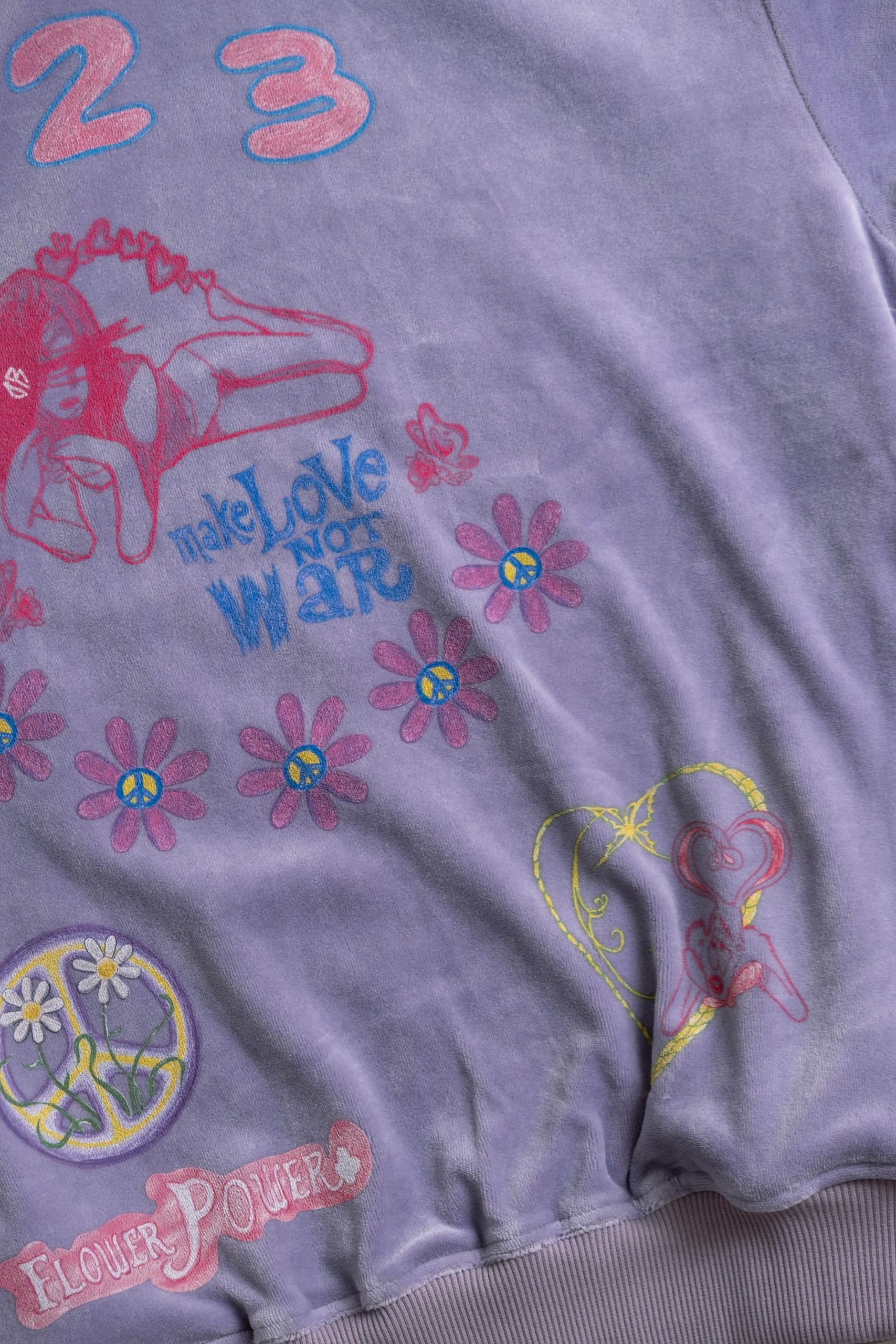 FLOWER POWER HOODIE - PURPLE