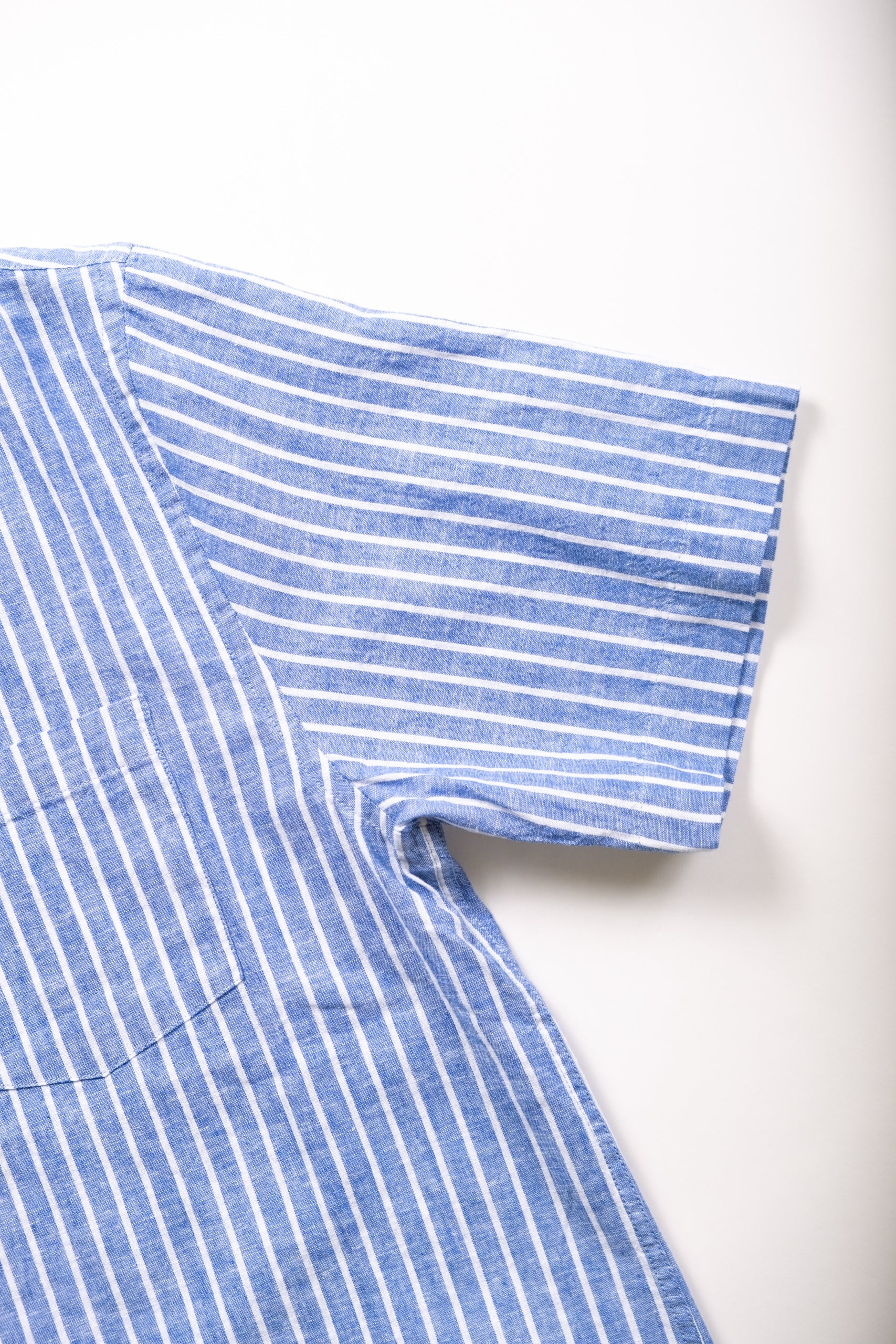 LINEN STRIPE SS - BLUE