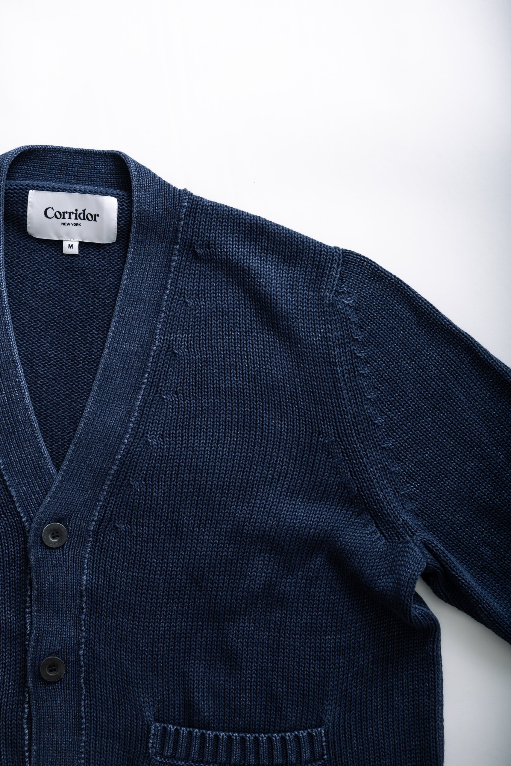 ACID WASH CARDIGAN - MIDNIGHT