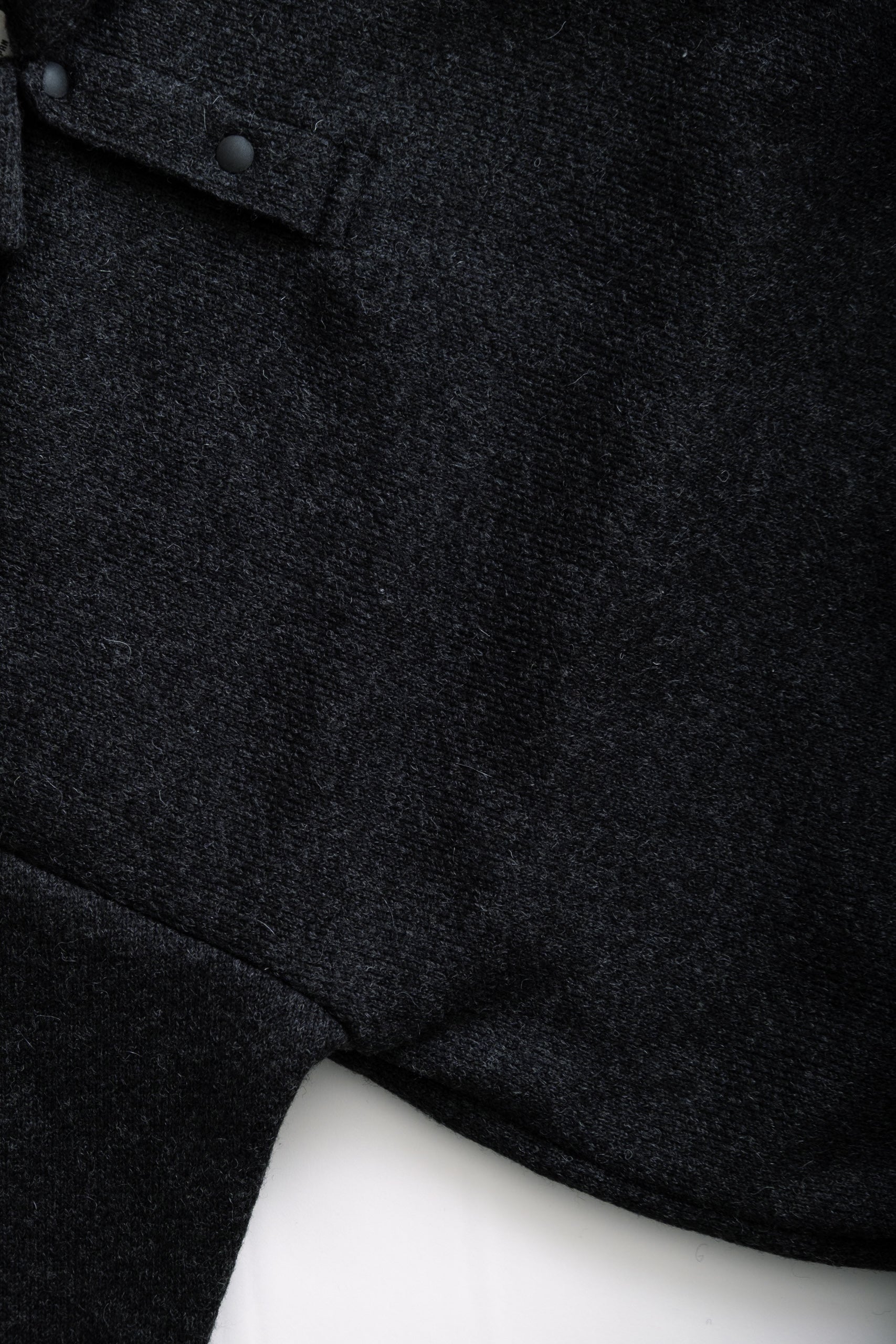 WOOL HIMO POLO - HEATHER BLACK