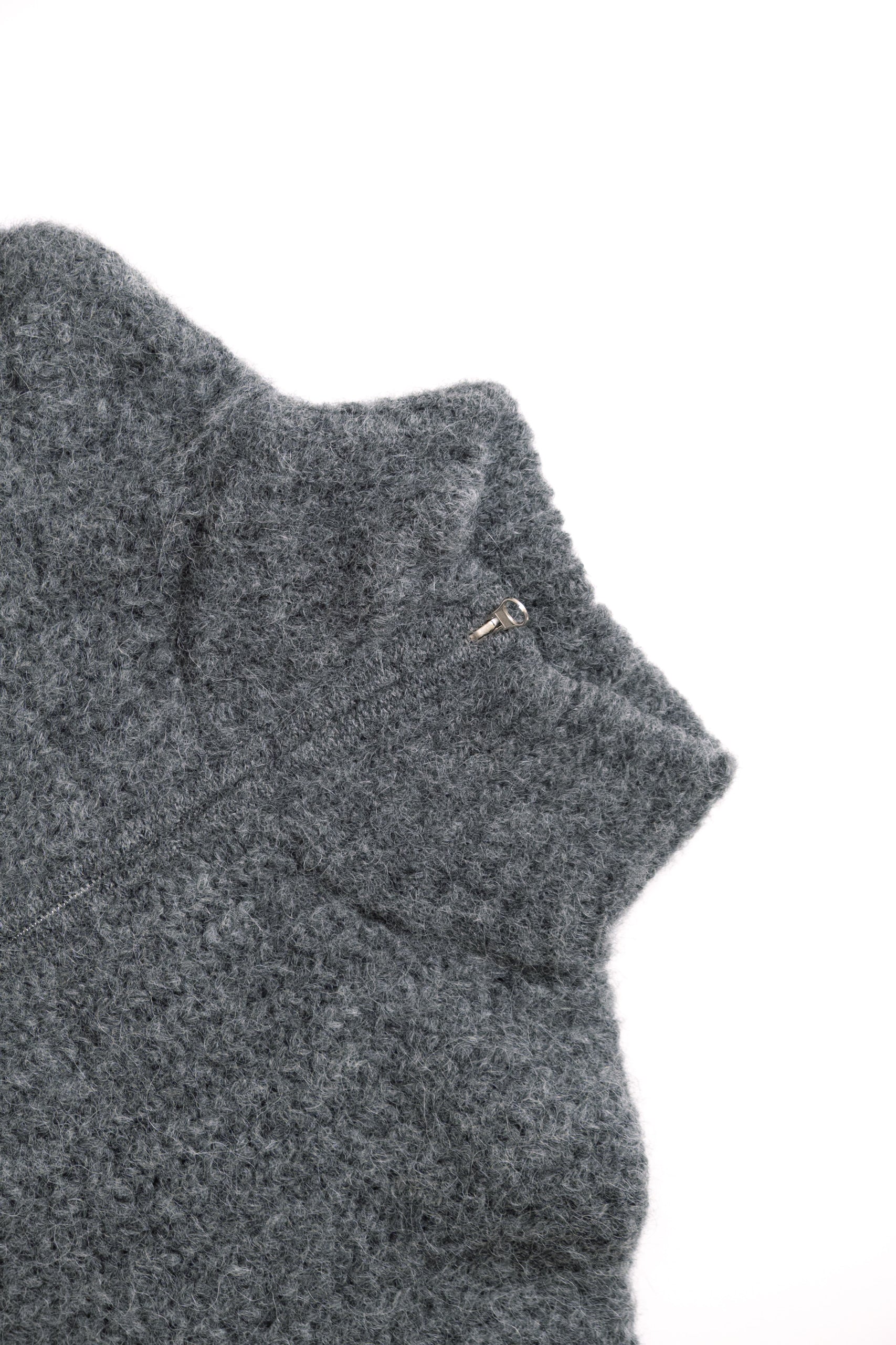 ALPACA RIB ZIP - STONE