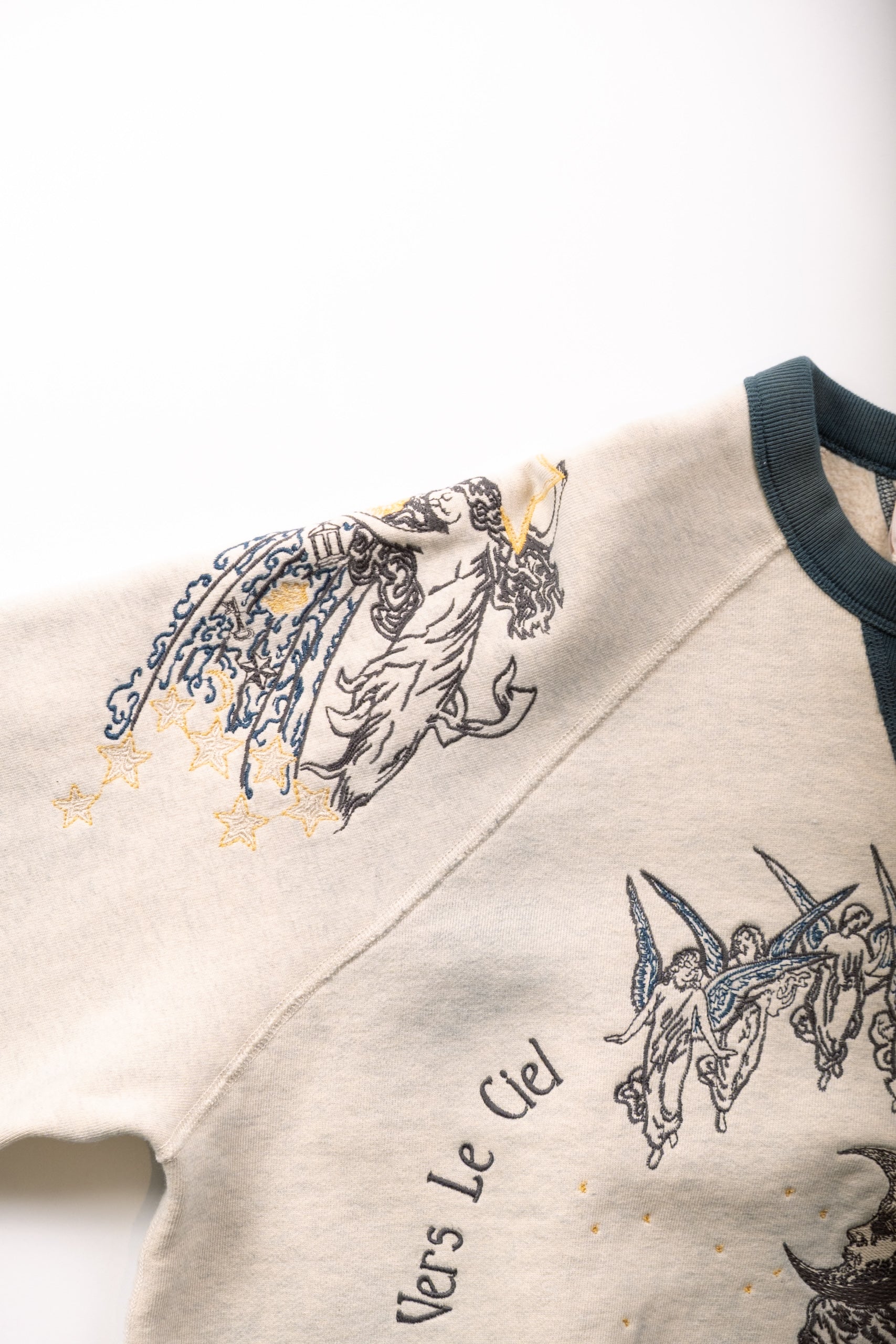 LA LUNA CREW - TEAL/OATMEAL