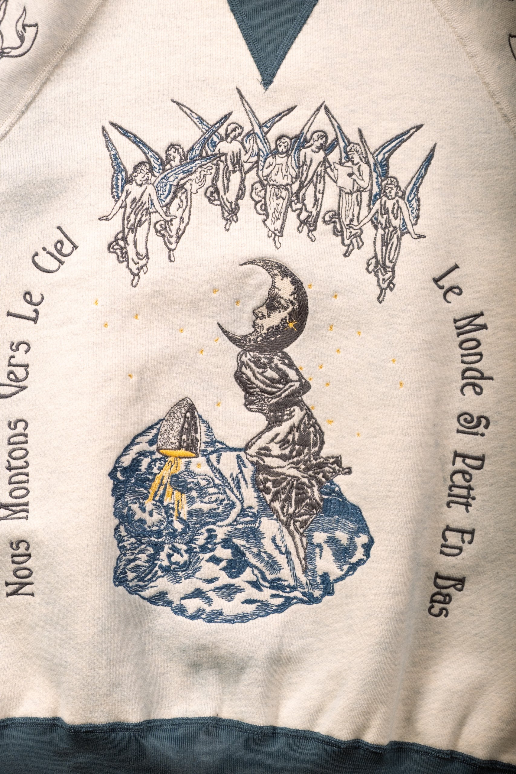 LA LUNA CREW - TEAL/OATMEAL
