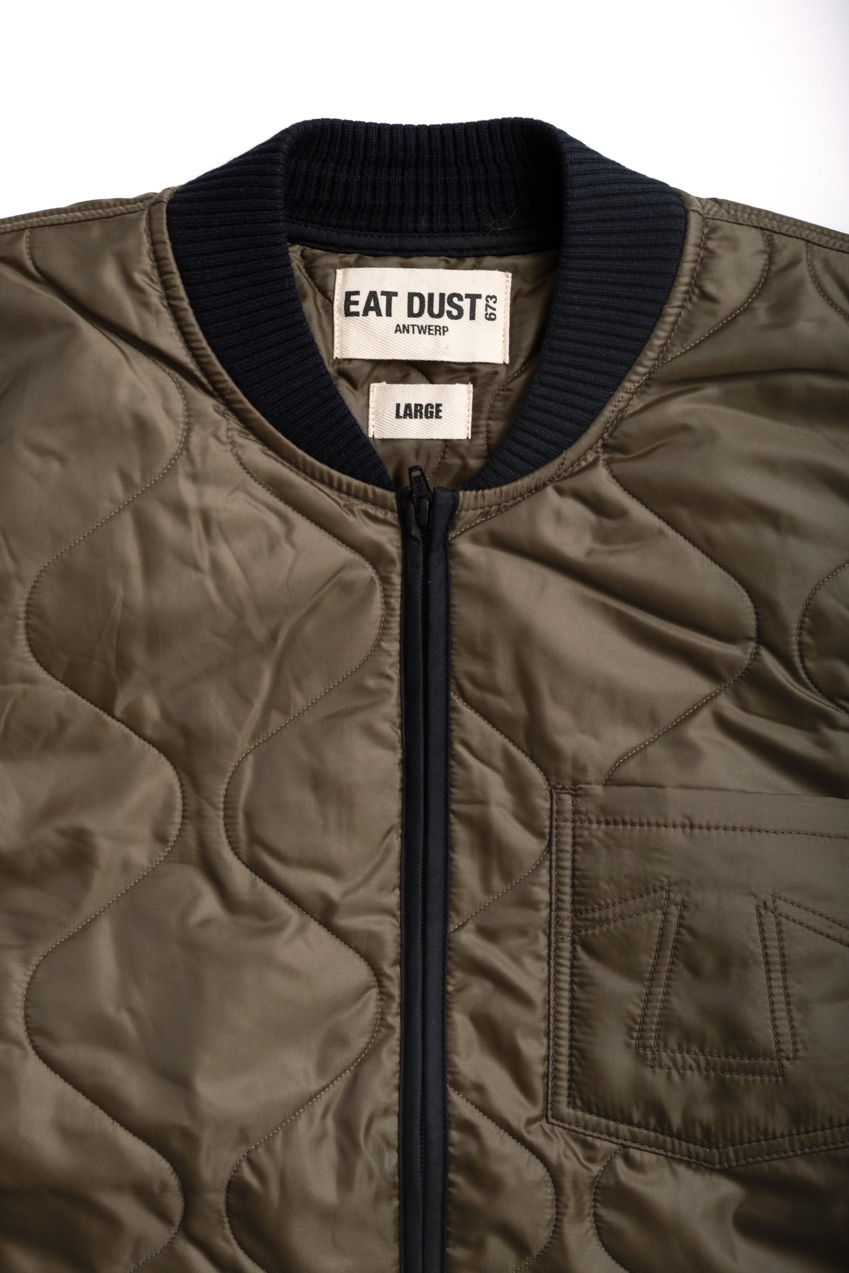 QUILTED NYLON JACKET - KHAKI