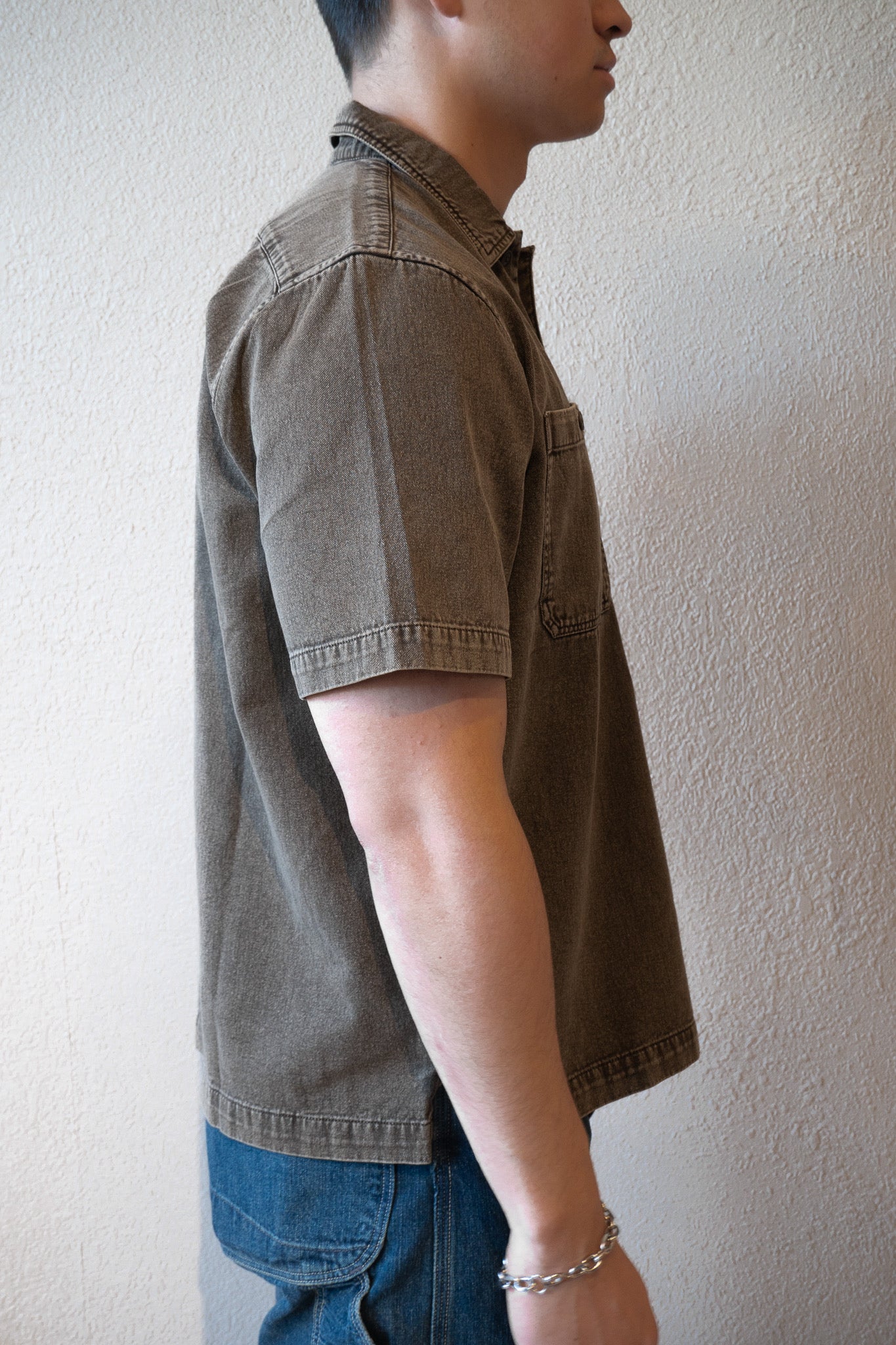 SHORT SLEEVE WORKSHIRT - UMBER STONEWASH