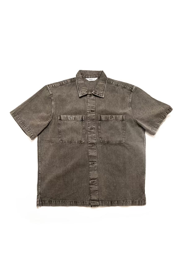 SHORT SLEEVE WORKSHIRT - UMBER STONEWASH