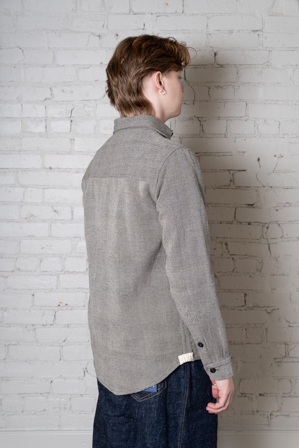 AMES WORKSHIRT - IRON/NATURAL