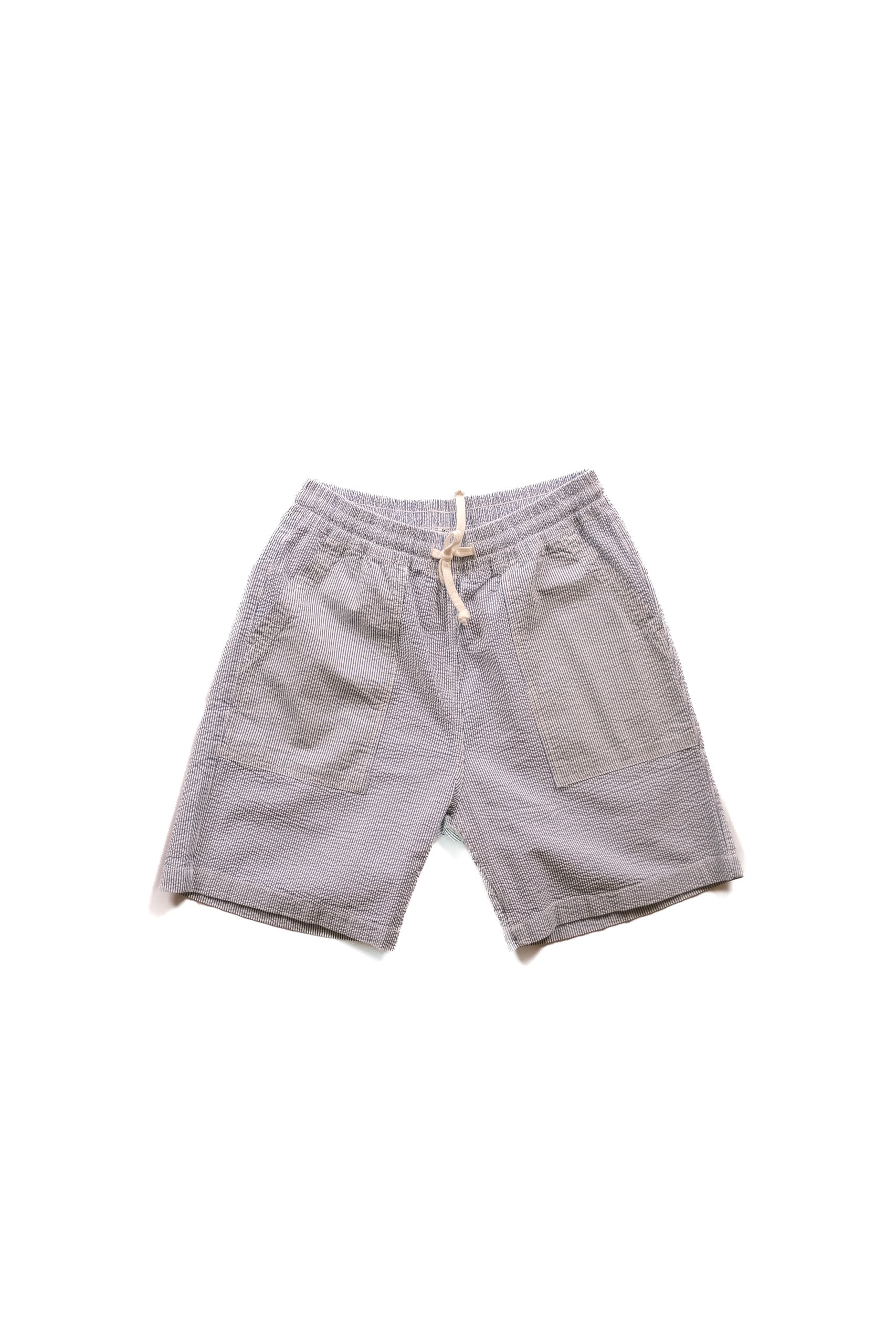 SEERSUCKER CHEF SHORT - NAVY STRIPE