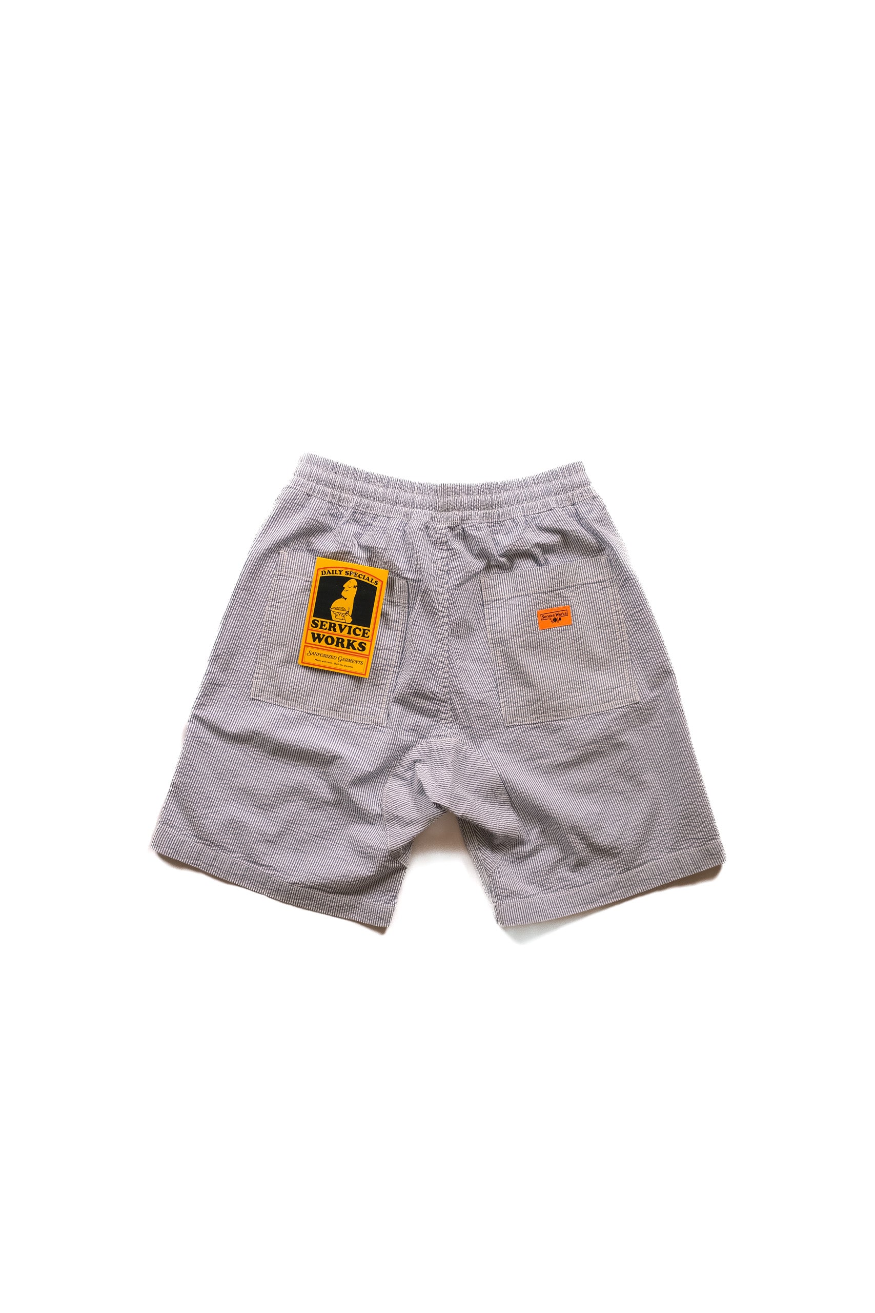 SEERSUCKER CHEF SHORT - NAVY STRIPE