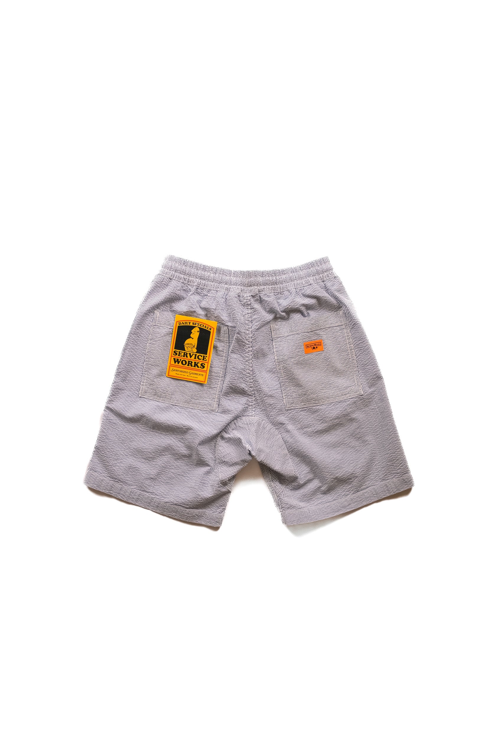 SEERSUCKER CHEF SHORT - NAVY STRIPE