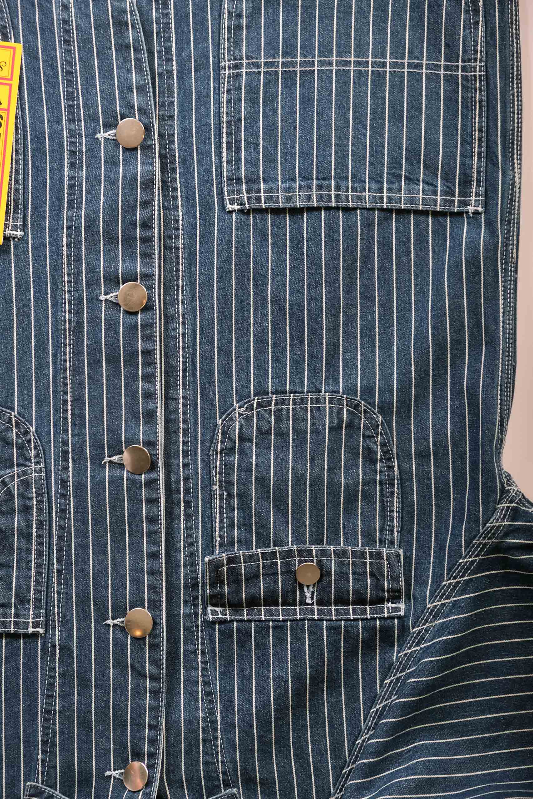 PINSTIPE DENIM COVERALL- INDIGO