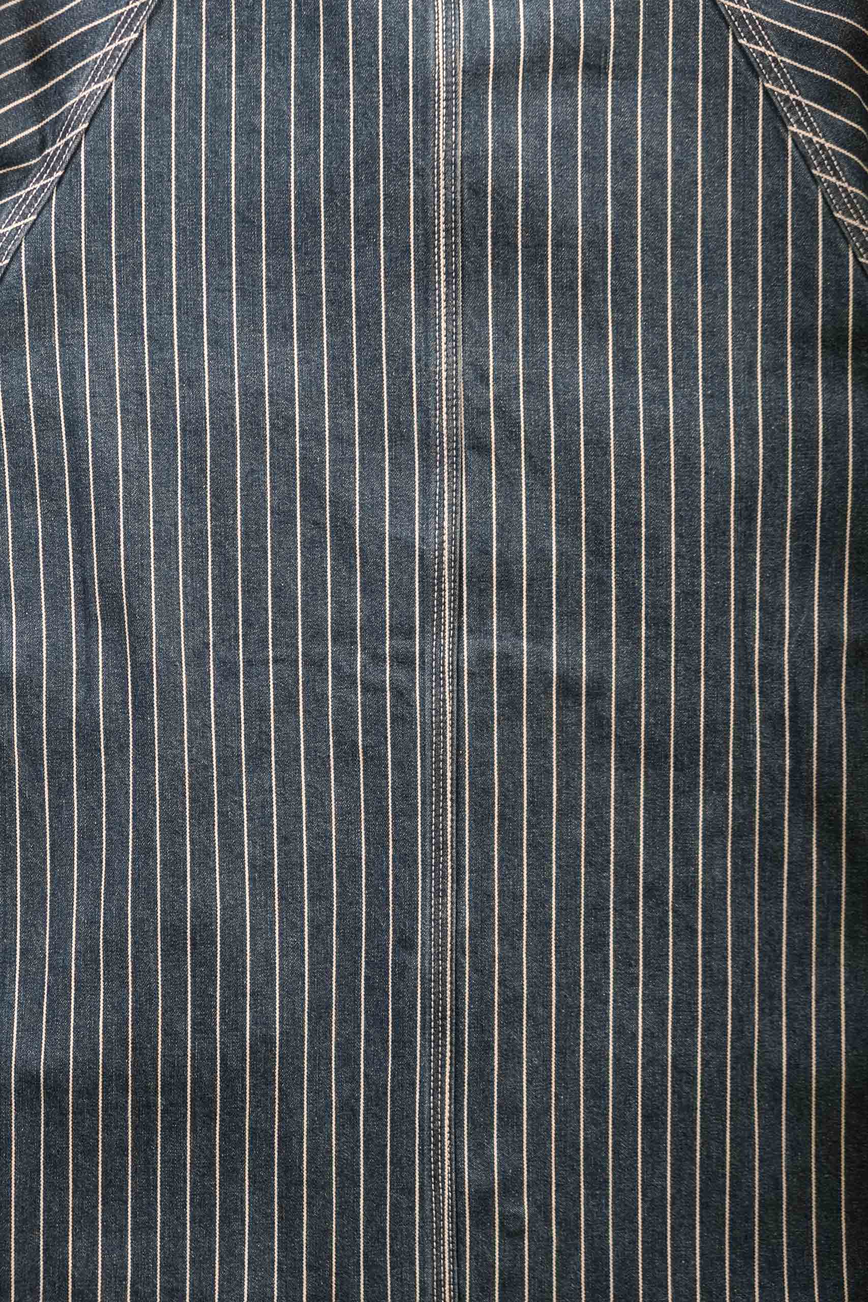 PINSTIPE DENIM COVERALL- INDIGO