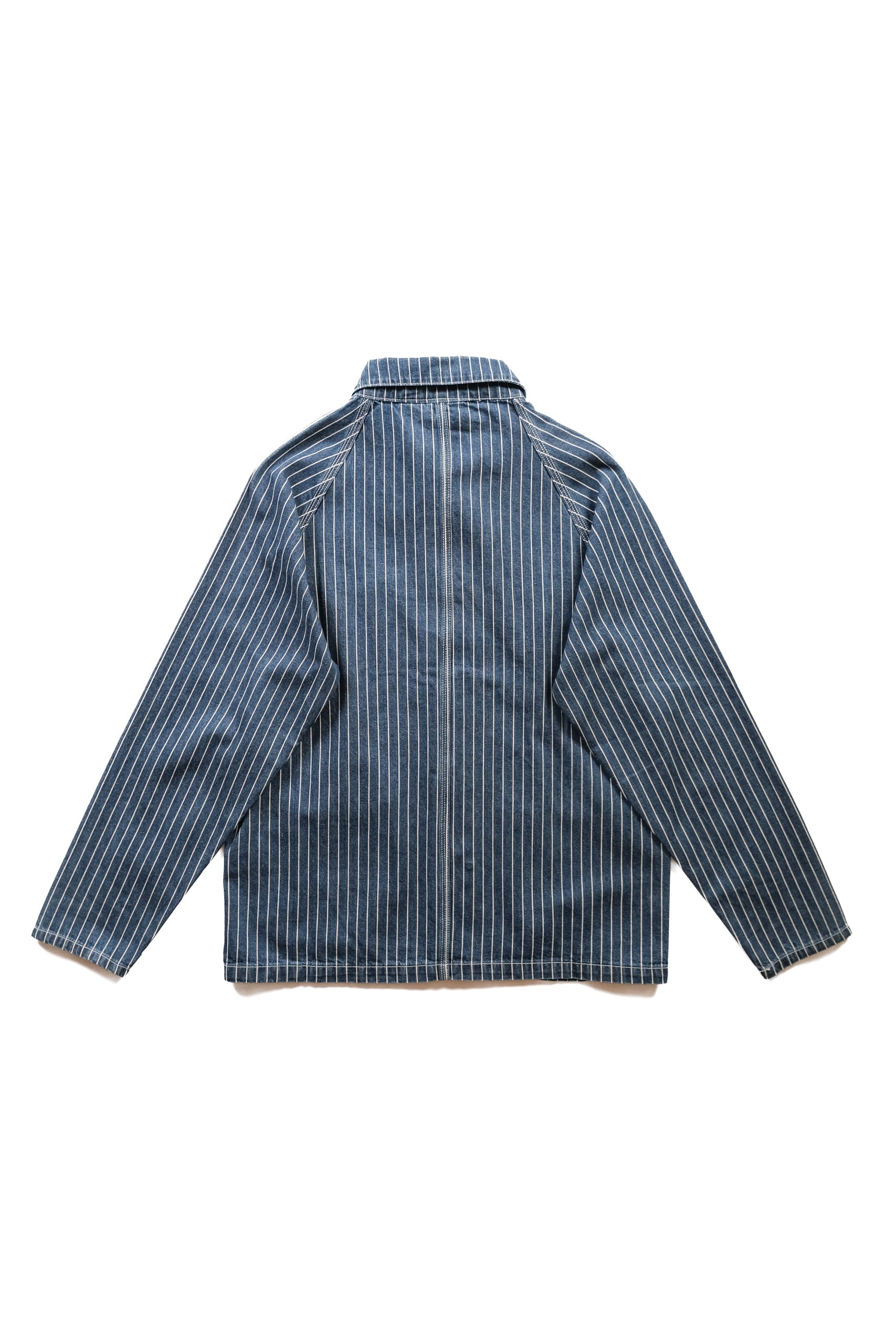 PINSTIPE DENIM COVERALL- INDIGO