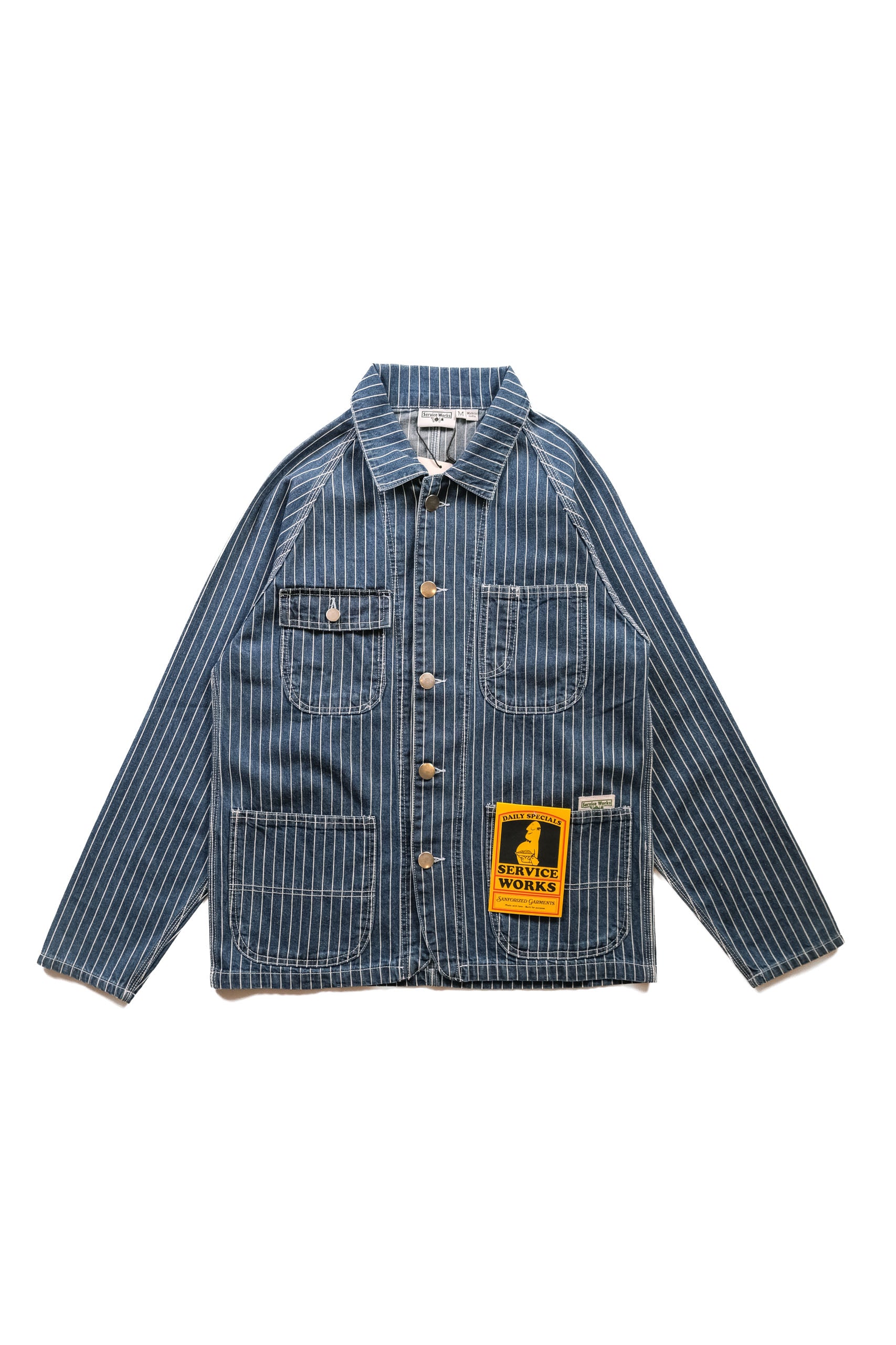 PINSTIPE DENIM COVERALL- INDIGO