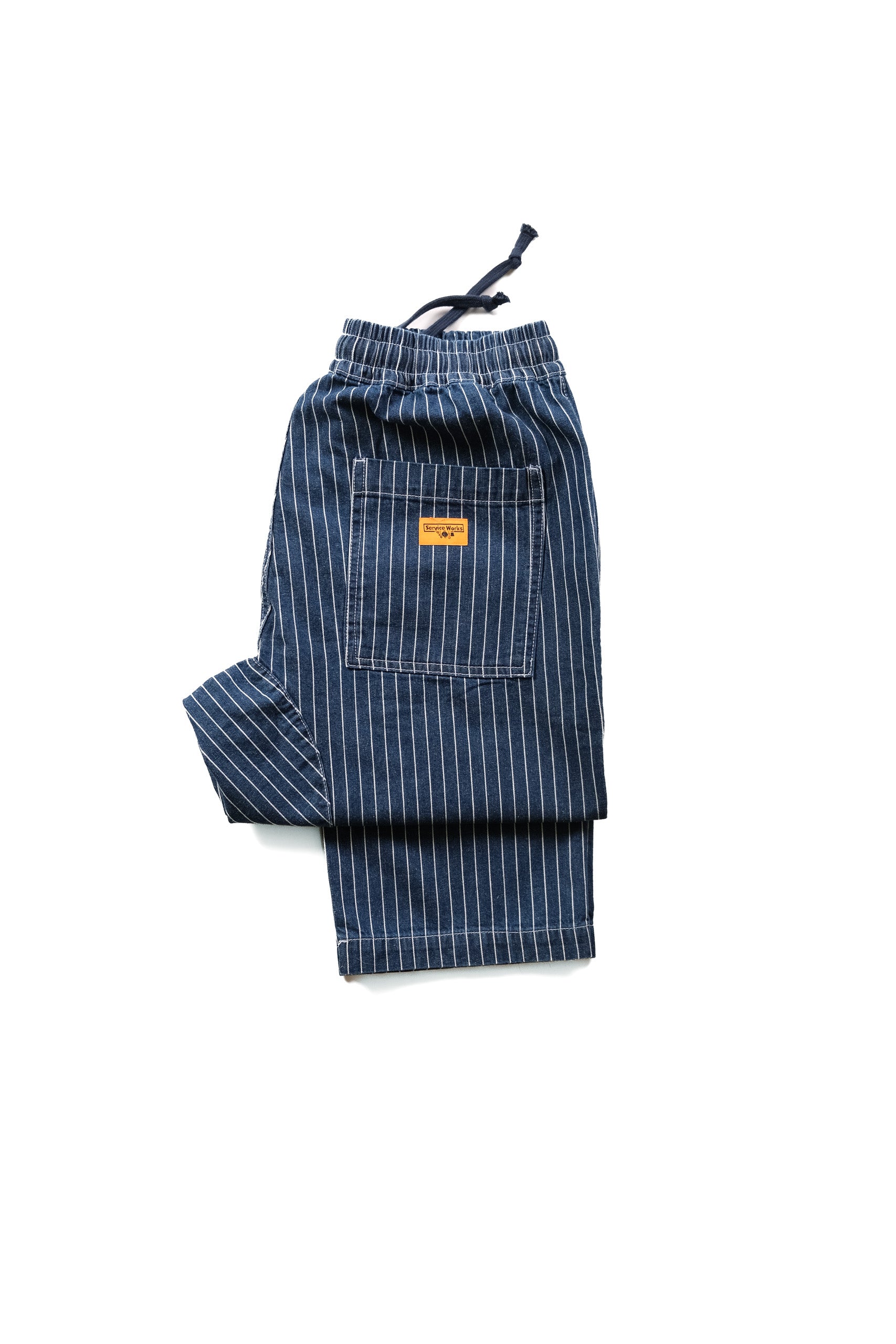 STRIPE DENIM CHEF PANT - INDIGO