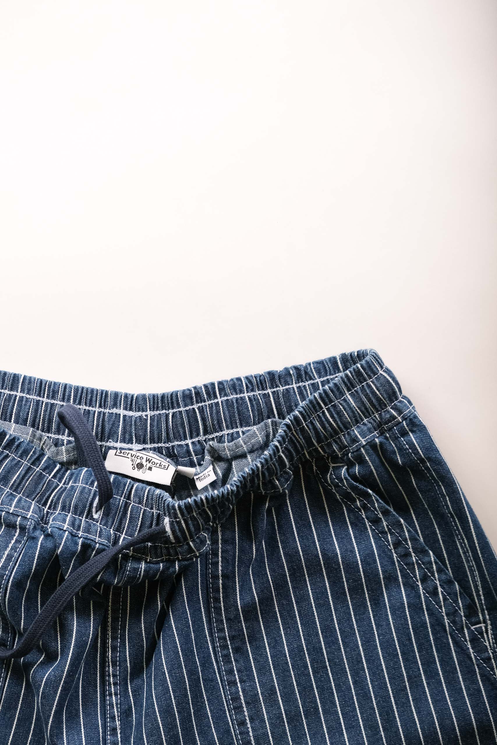 STRIPE DENIM CHEF PANT - INDIGO