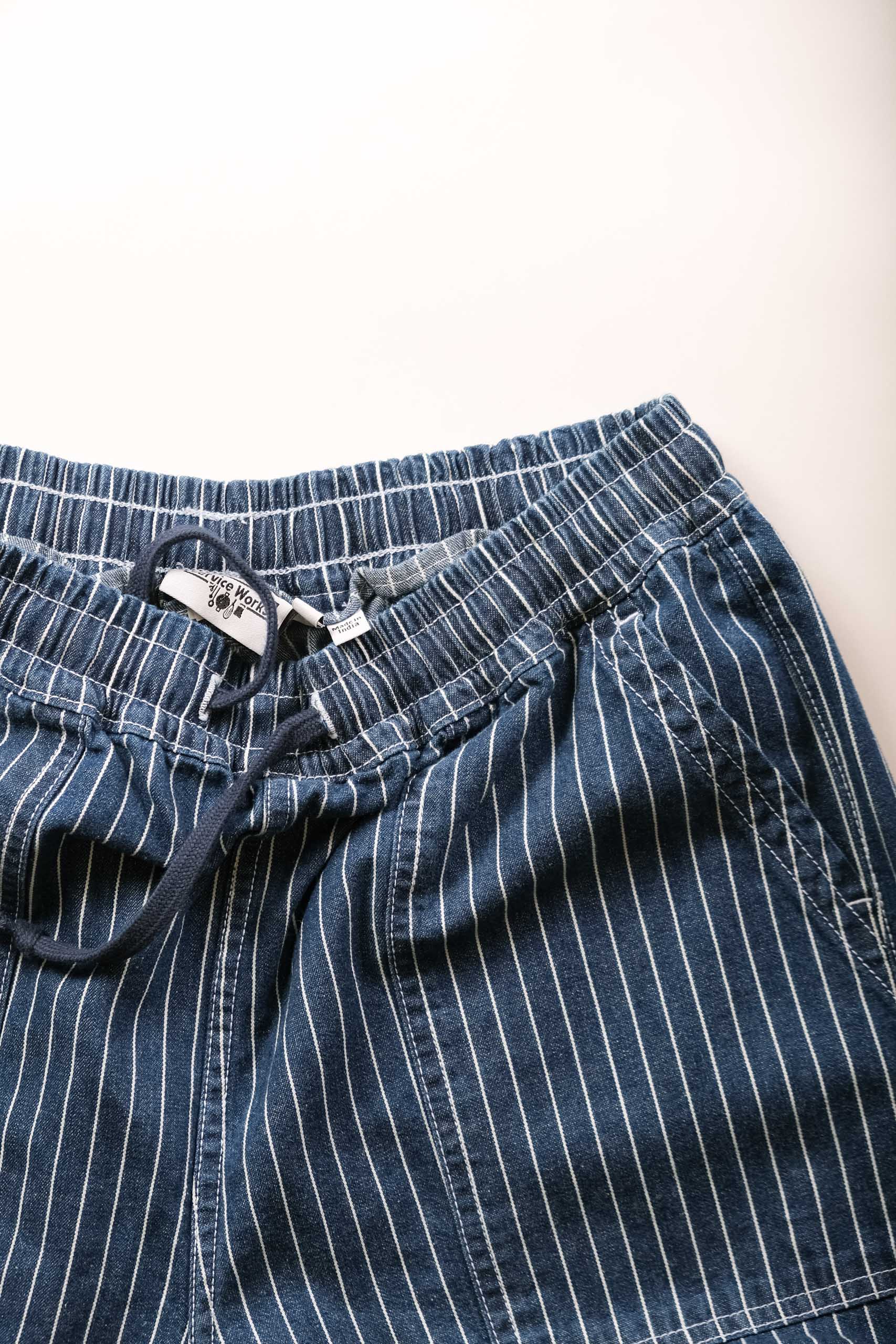 STRIPE DENIM CHEF PANT - INDIGO