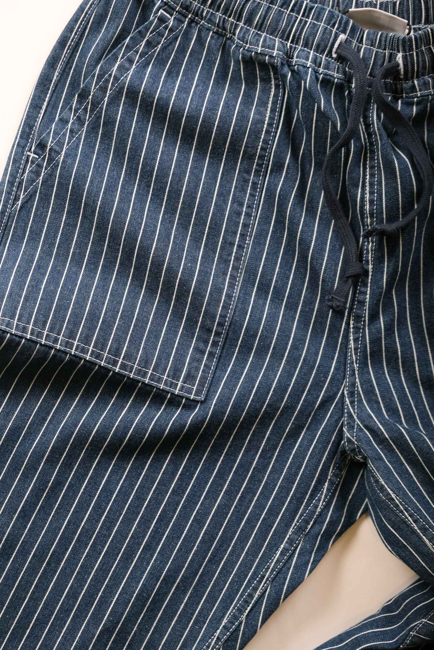 STRIPE DENIM CHEF PANT - INDIGO