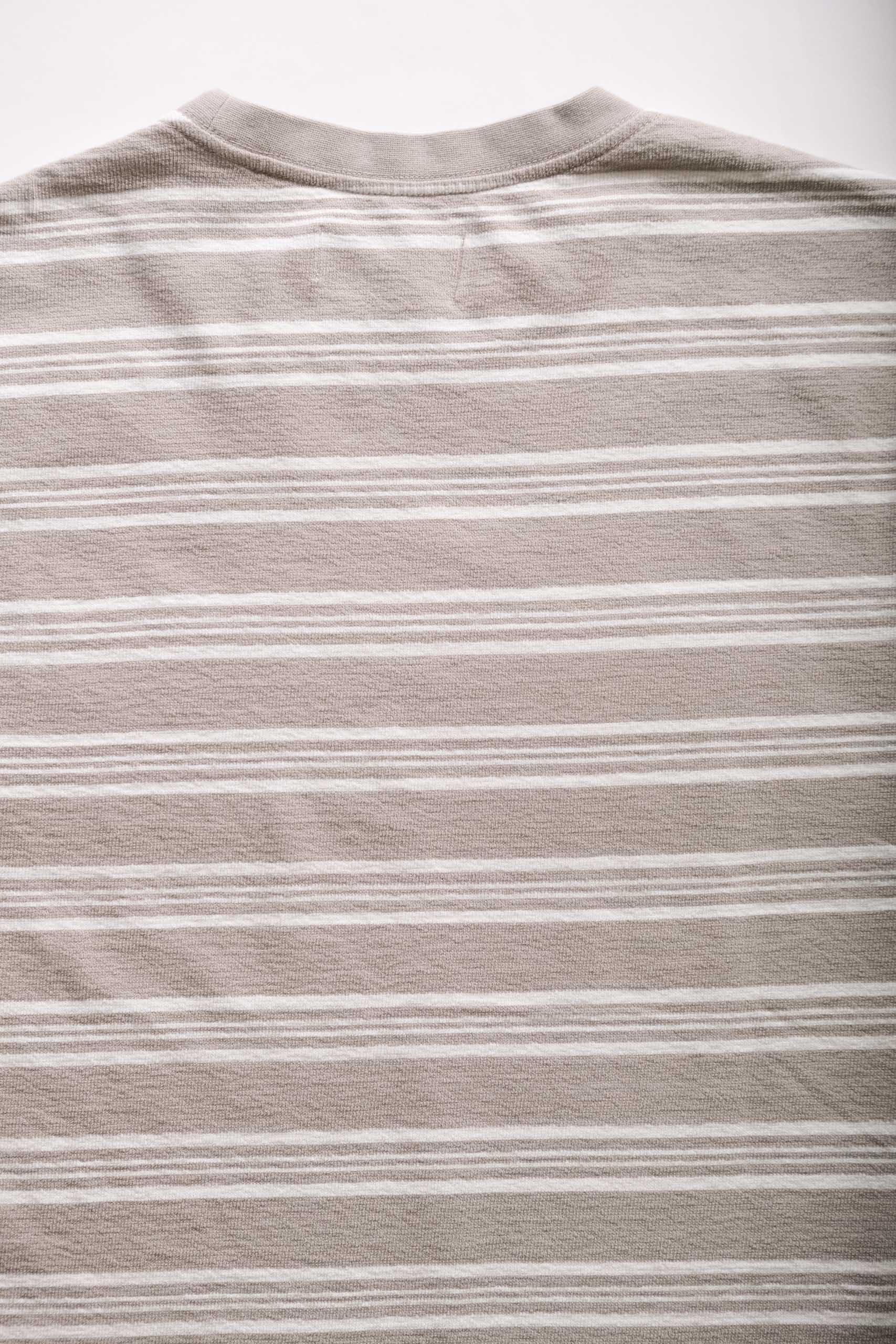DEAN STRIPE TEE - TAUPE/ECRU